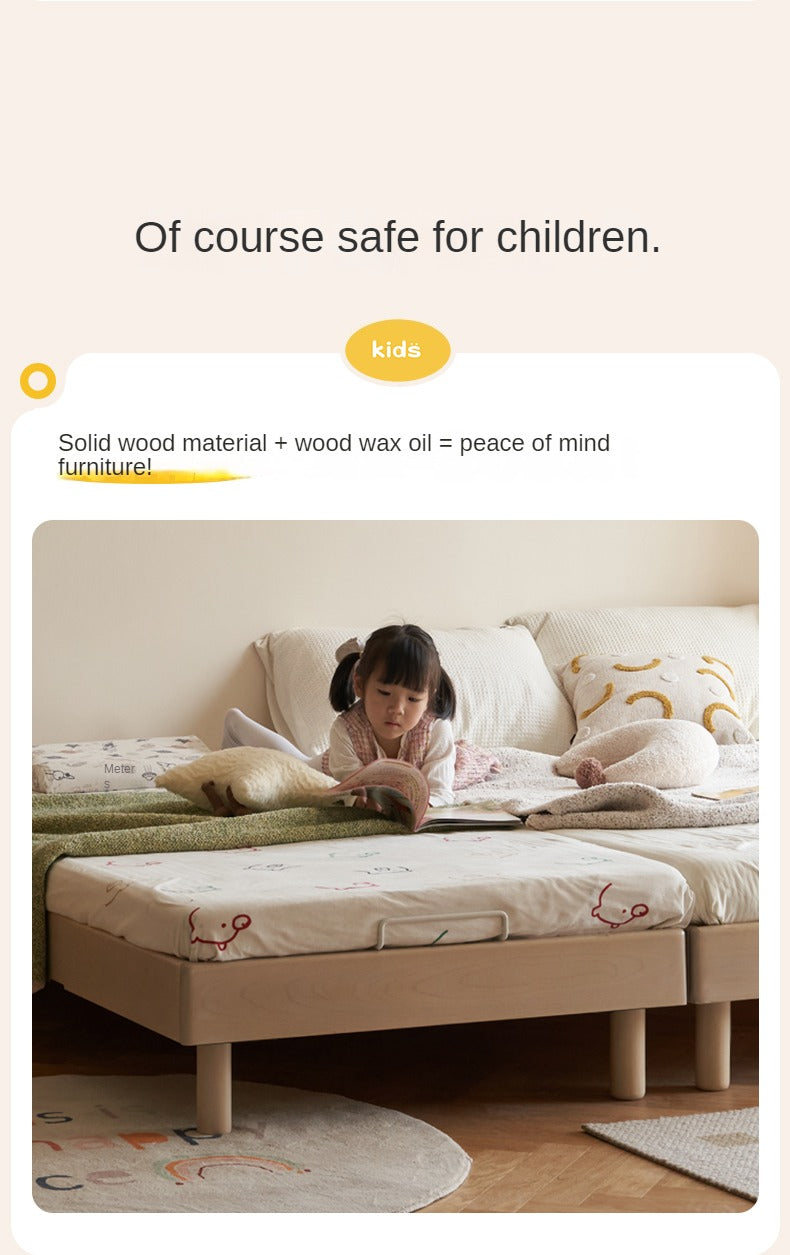 Birch Solid Wood Twin Over Full Bunk Bed - Sturdy Platform Bed Frame Without Headboard - Perfect for Kids' Room, Guest Room & Small Space Saving