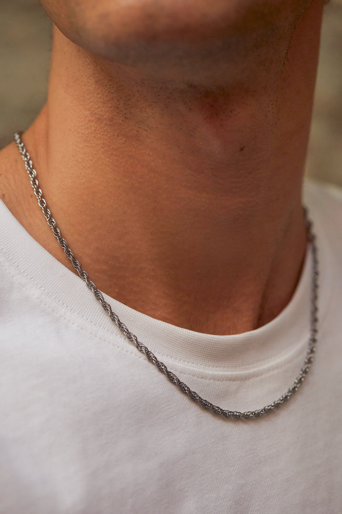 Stylish Men's Rope Chain Necklace 14K Gold Plated Stainless Steel Jewelry for Gifts & Everyday Wear - Perfect for Dating, Parties and Casual Outfits