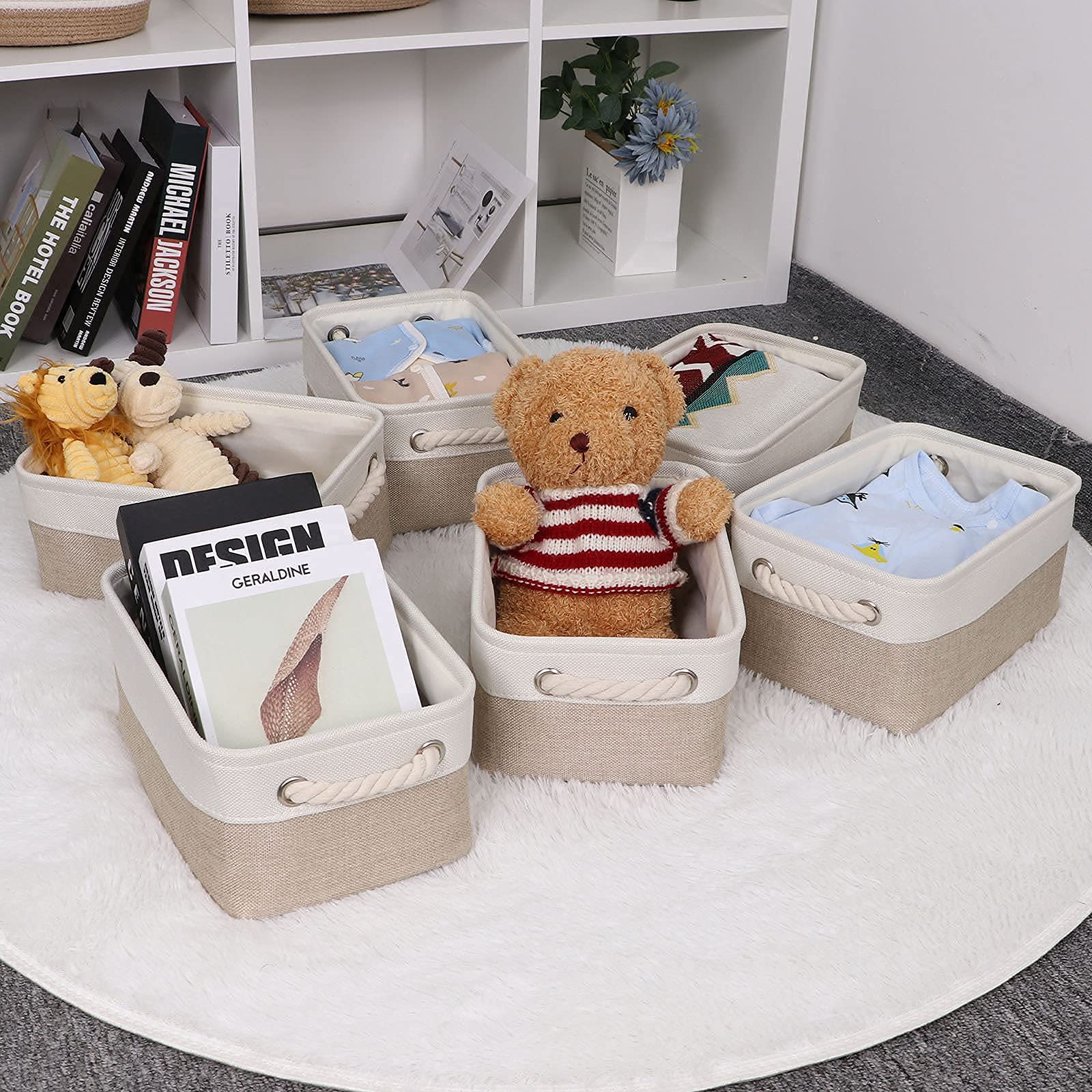 Bidtakay Fabric Storage Bins Set - 3 Medium (15