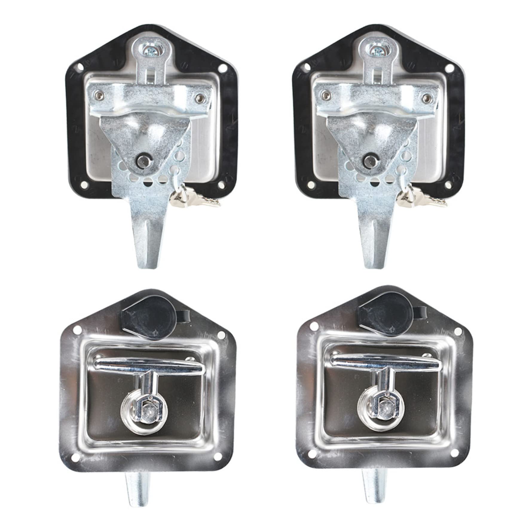 Stainless Steel Trailer Door Latch T-Handle Lock with Keys - 4 Pcs Replacement for RV, Camper, Truck Bed & Toolboxes - Secure Your Cargo During Transport & Storage