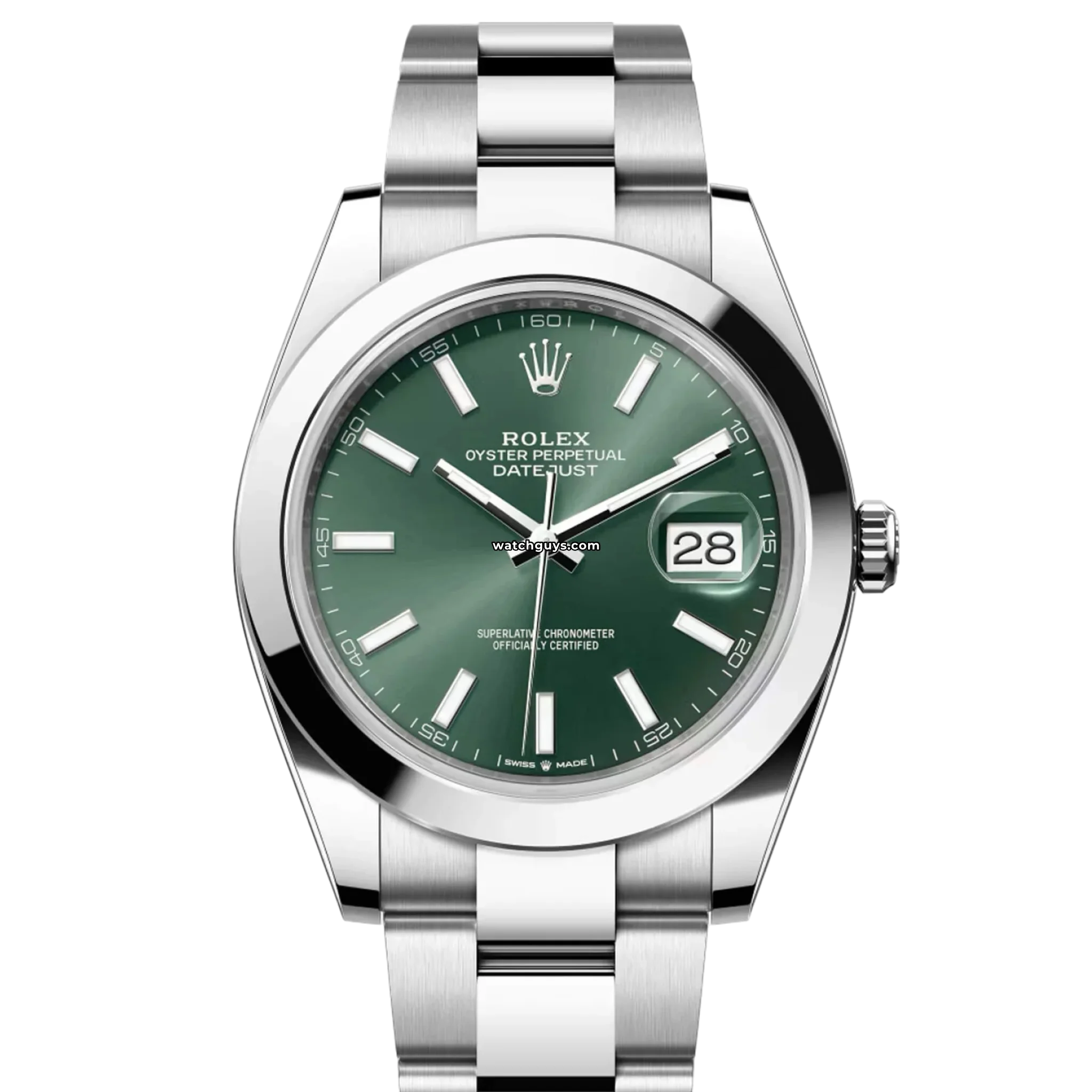 Rolex Datejust 126300 Stainless Steel Watch with Green Dial - Perfect for Business, Formal Events & Luxury Gift Giving