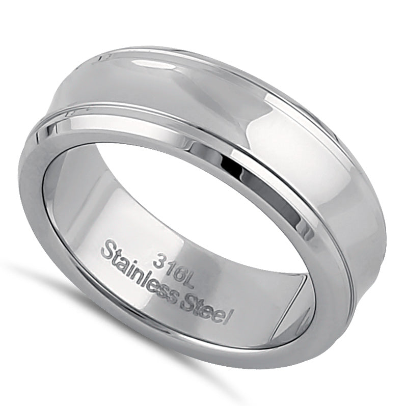Premium 7mm Stainless Steel Men's Wedding Band - Brushed Polish Curved Design for Comfort Fit - Perfect for Engagement, Anniversary & Everyday Wear