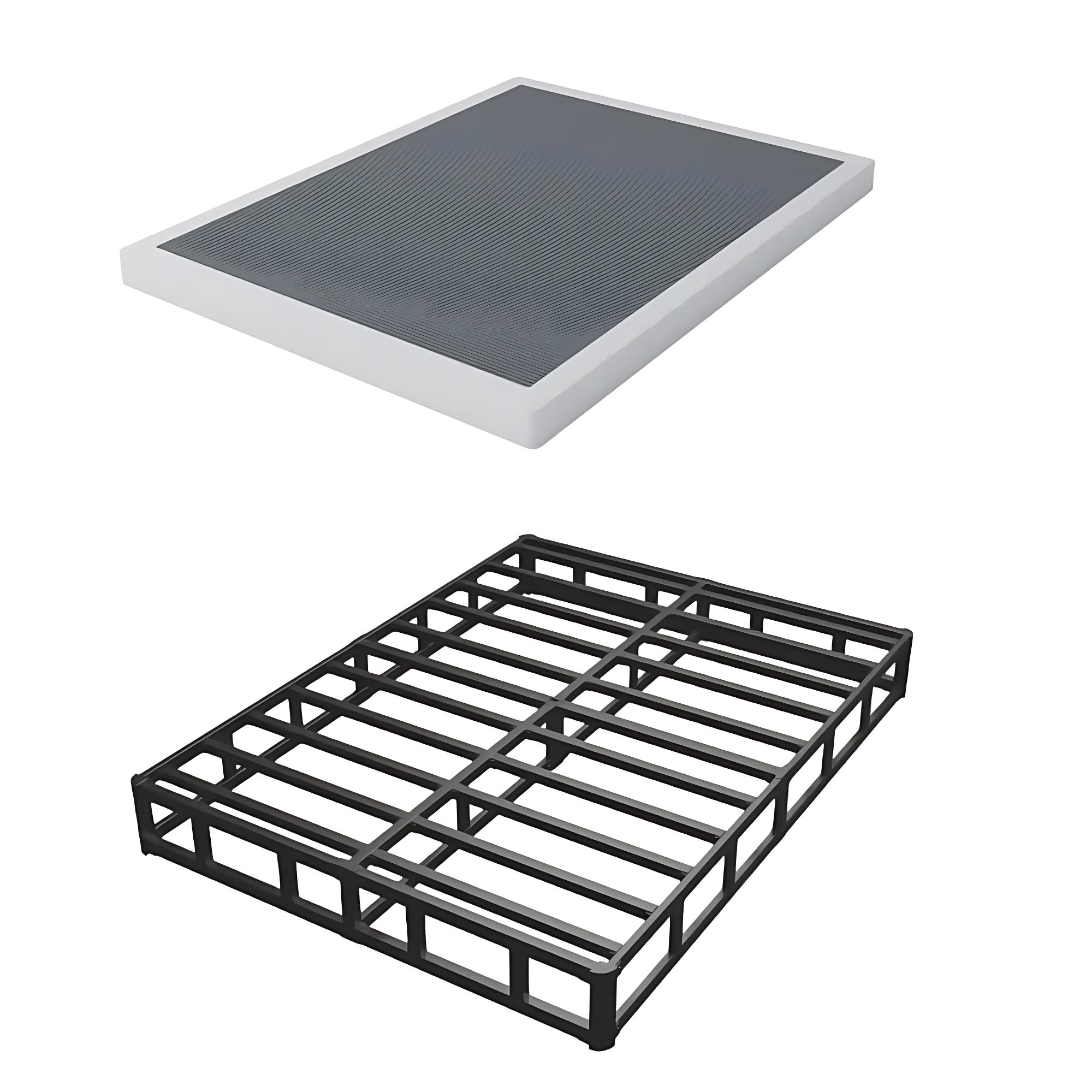 8 Inch Heavy Duty Queen Box Spring - Noise Free, Non-Slip Mattress Foundation with Fabric Cover - Easy Assembly for Bedroom, Guest Room, Dorm or RV