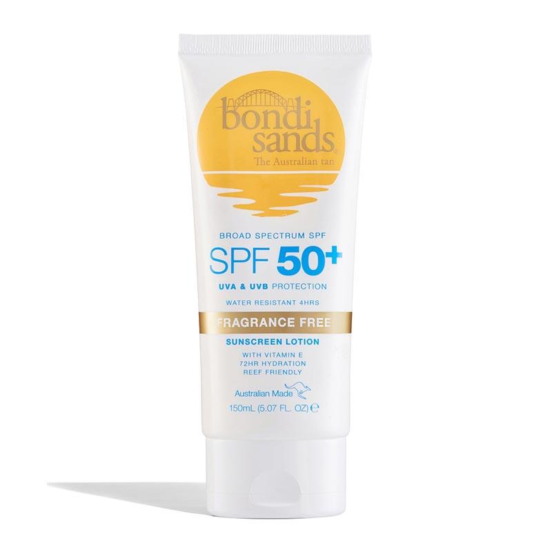 Bondi Sands SPF 50+ Fragrance Free Sunscreen Lotion - Broad Spectrum UVA/UVB Protection for Face & Body - Perfect for Beach, Swimming & Outdoor Activities