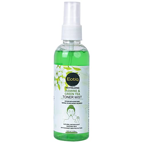 Eotiq Jasmine & Green Tea Toner Mist - Oil Control, Refreshing & Hydrating Facial Toner for Oily & Combination Skin (100ml) - Perfect for Travel, Gym & Daily Skincare Routine
