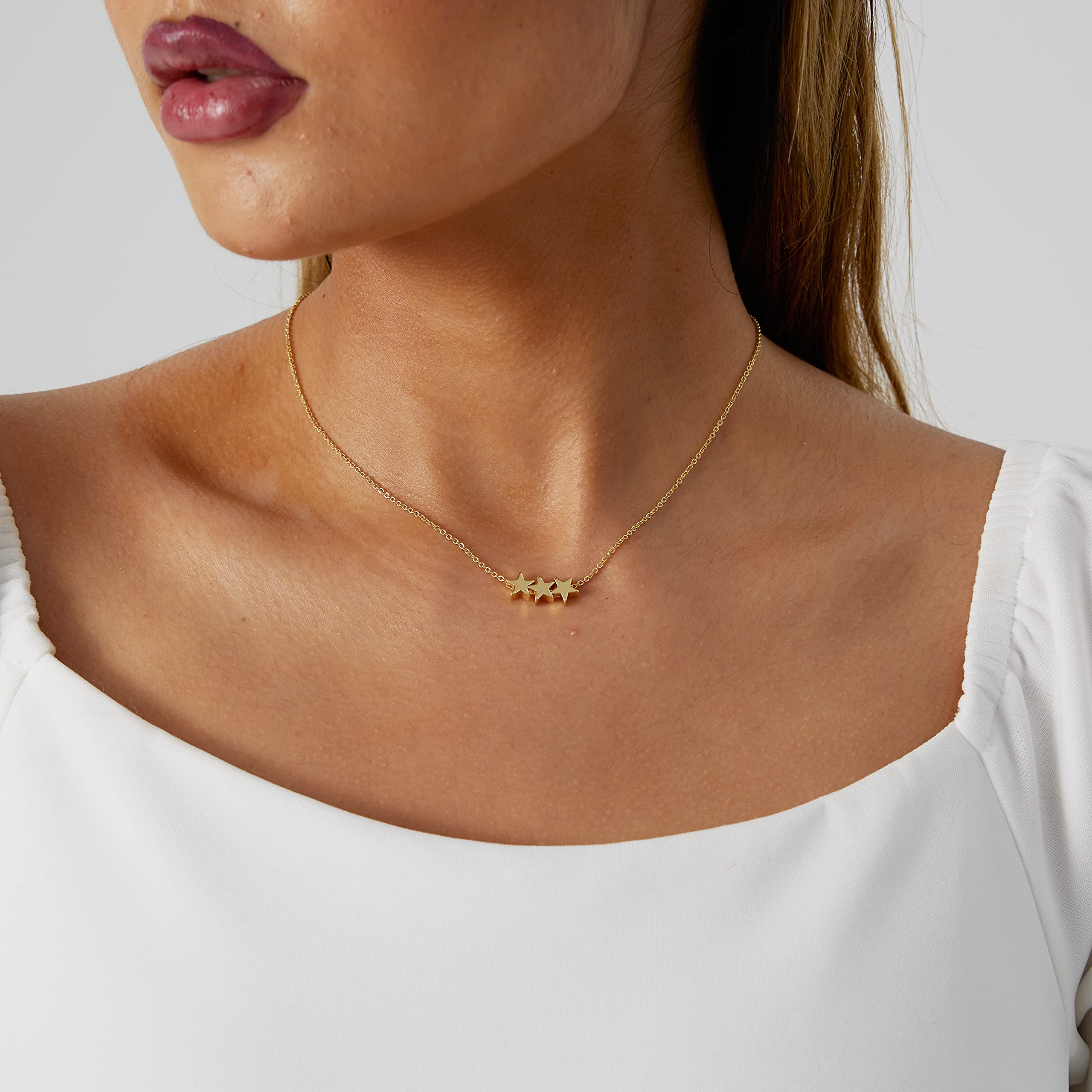 Tasiso 14K Gold Moon and Star Pendant Necklace for Women - Dainty Crescent Moon with Tiny Star Charm Minimalist Jewelry - Perfect for Everyday Wear, Gift Giving & Special Occasions