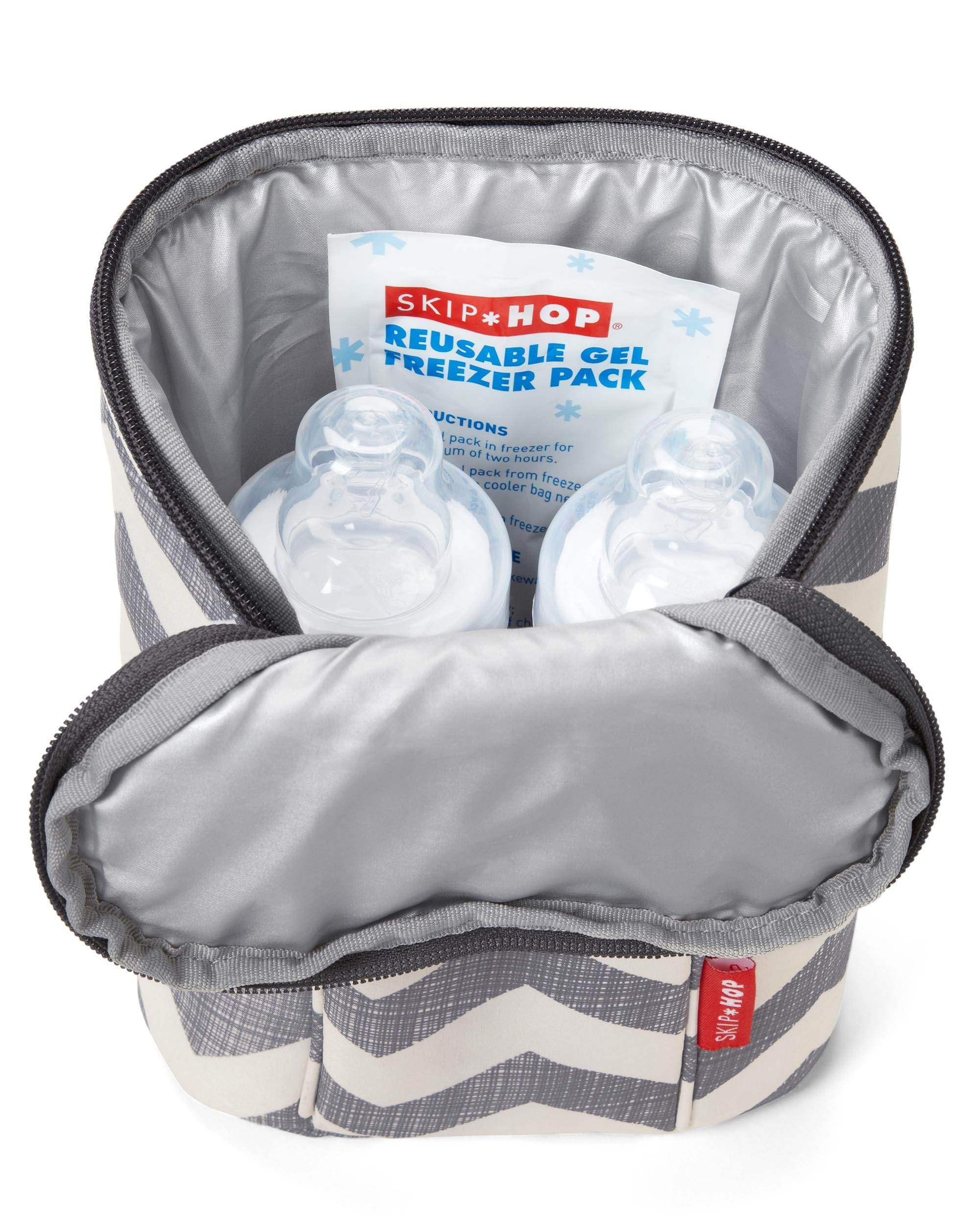 Skip Hop Grab & Go Double Bottle Bag - Insulated Baby Bottle Holder for Twins, Perfect for Daycare, Travel & On-the-Go Parents - BPA-Free & Leak-Proof Design
