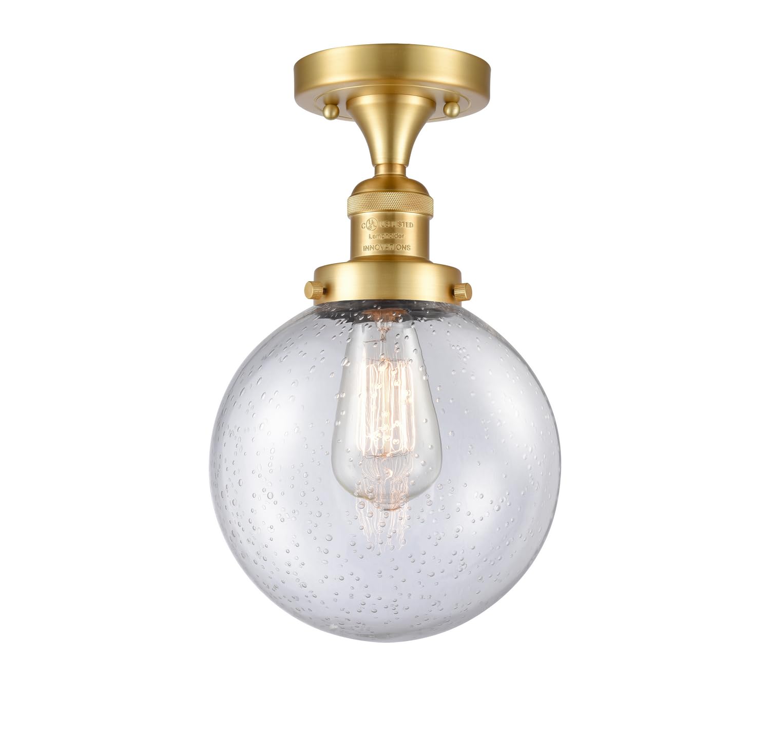 517-1CH-SG-G204-8-LED Bare Bulb 1 Light Cord Set in Satin Gold Finish - Perfect for Chandeliers, Pendant Lights & DIY Lighting Projects