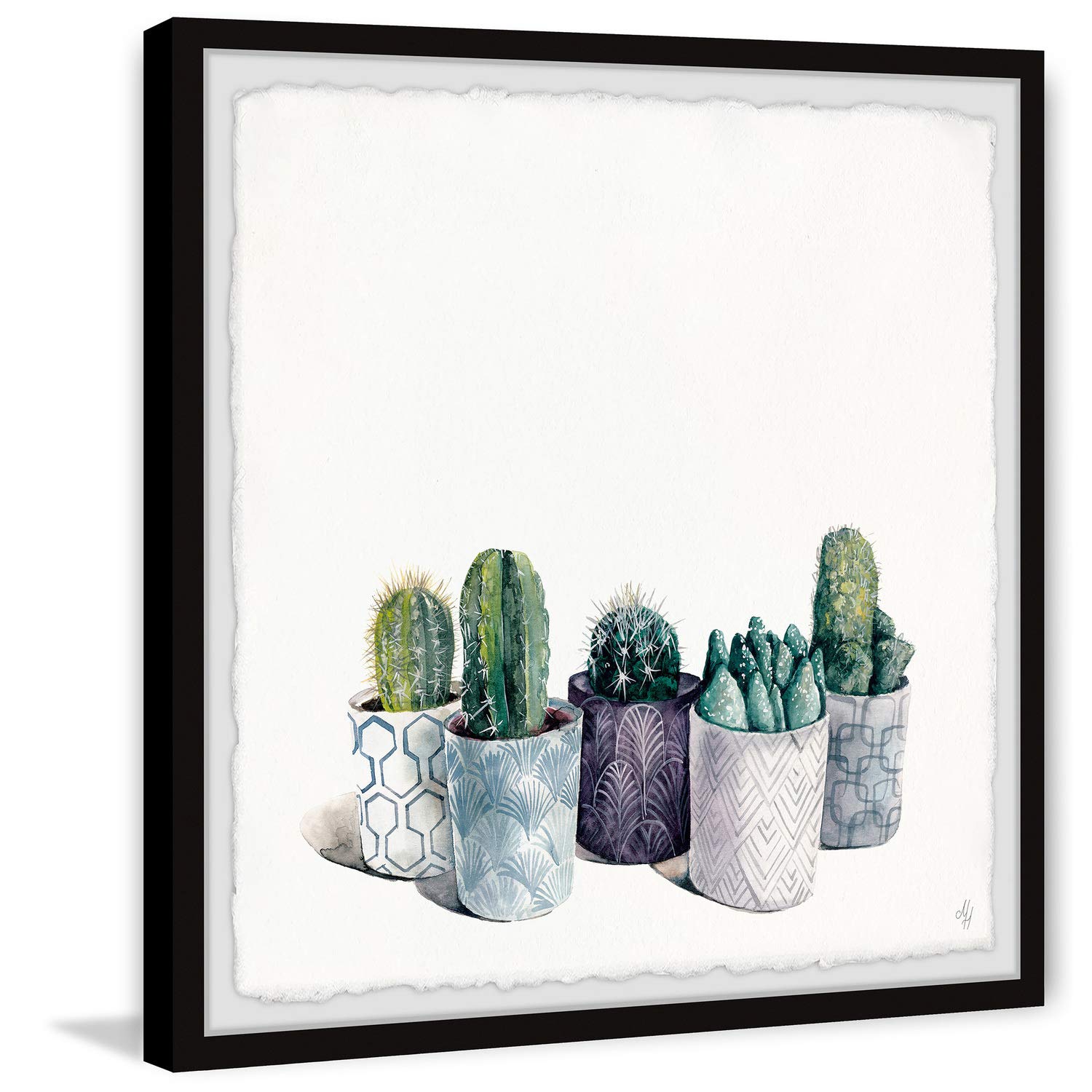 Marmont Hill Small Pots II Framed Canvas Art Print - 32x32 Inches - Modern Wall Decor for Living Room, Bedroom & Office