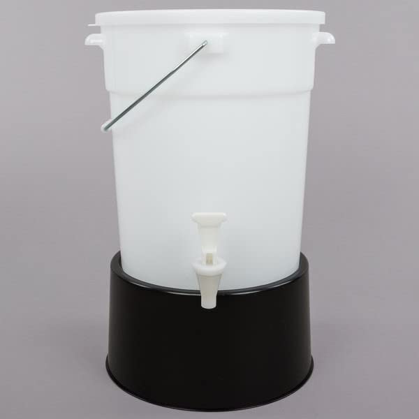 6 Gallon White Beverage Dispenser with Black Base - Large Drink Dispenser for Parties, Snack Storage Container, Candy & Food Dispenser - Perfect for Weddings, BBQs, and Office Events