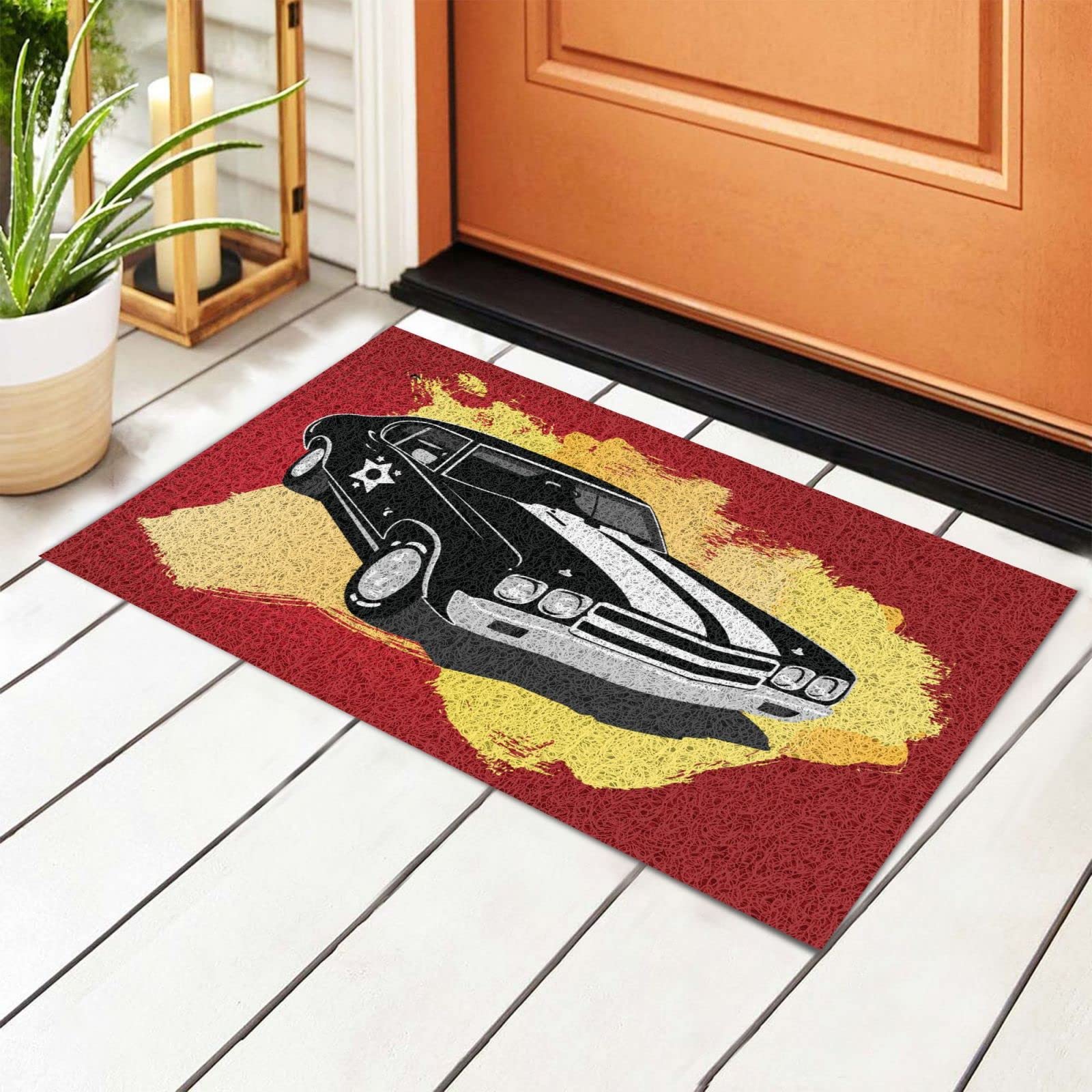 Vintage Classic Car Welcome Doormat - Non-Slip Absorbent Indoor/Outdoor Entrance Mat 24