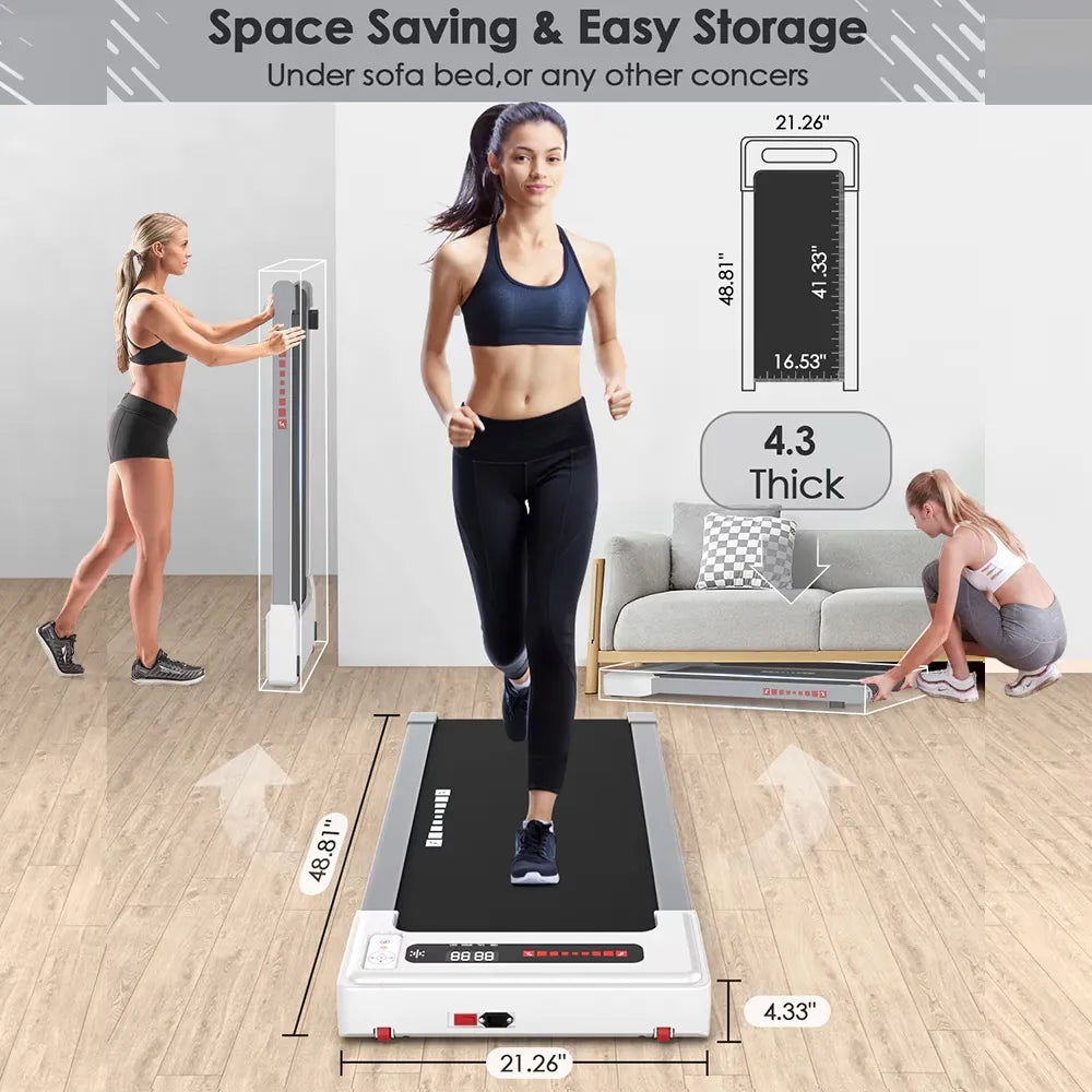 Portable Mini Treadmill for Home & Office - Compact Folding Electric Walking Machine with LCD Display - Perfect for Small Spaces, Apartment Workouts & Under Desk Exercise