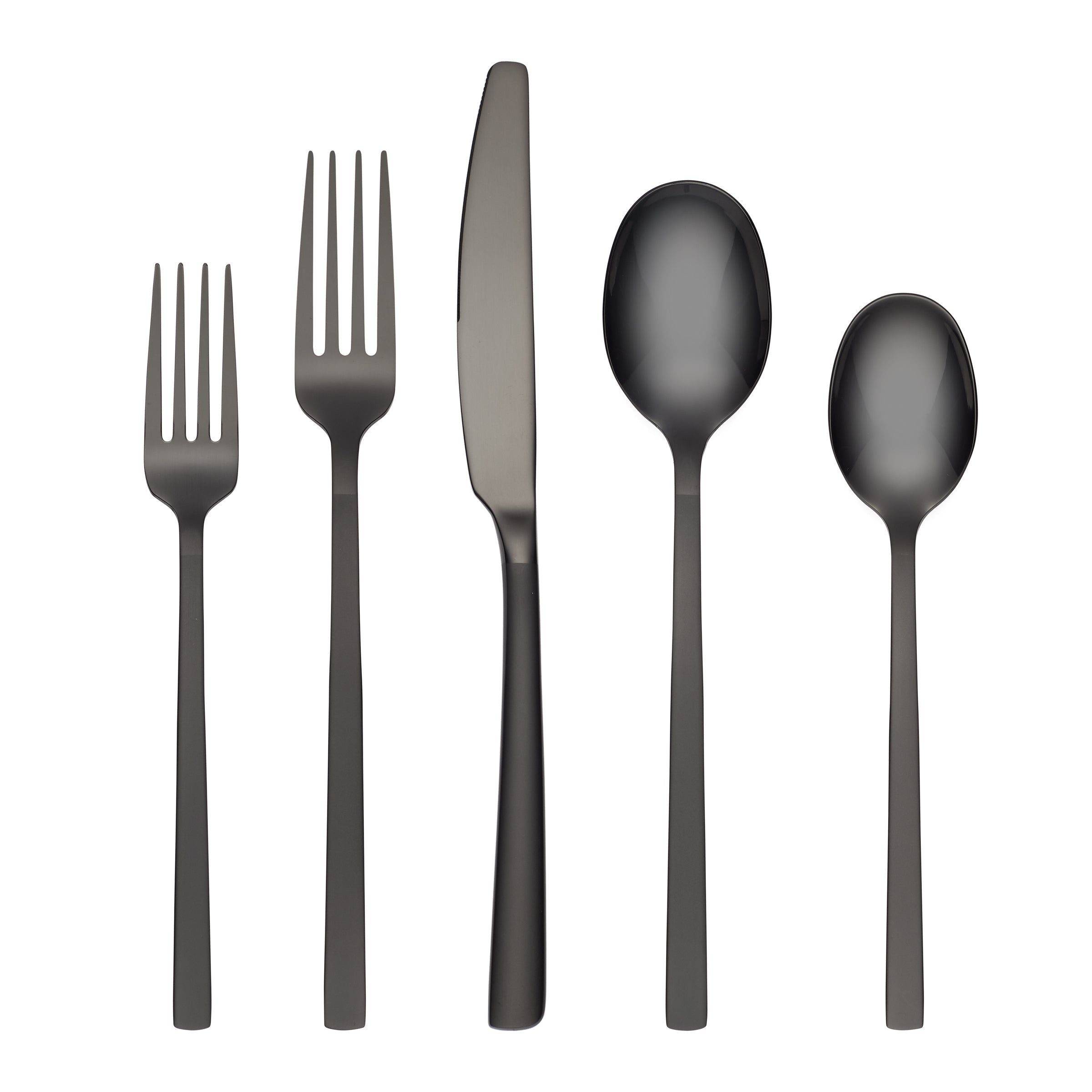 Premium 20-Piece Flatware Set - Beacon Black Sand Mirror Finish - Elegant Stainless Steel Cutlery for Dining, Parties & Gifts - Knife Fork Spoon Set for Everyday Use & Special Occasions