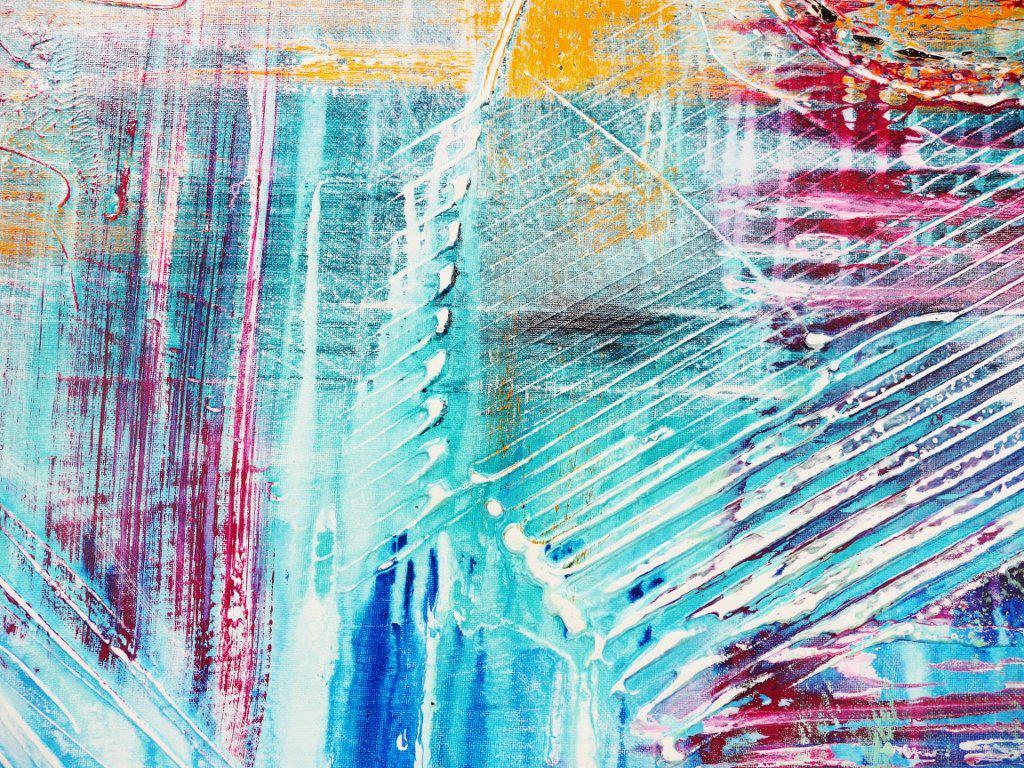 Grunge Monster 240cm x 100cm Pink Purple Blue Abstract Canvas Art - Large Modern Wall Painting for Living Room, Bedroom & Office Decor