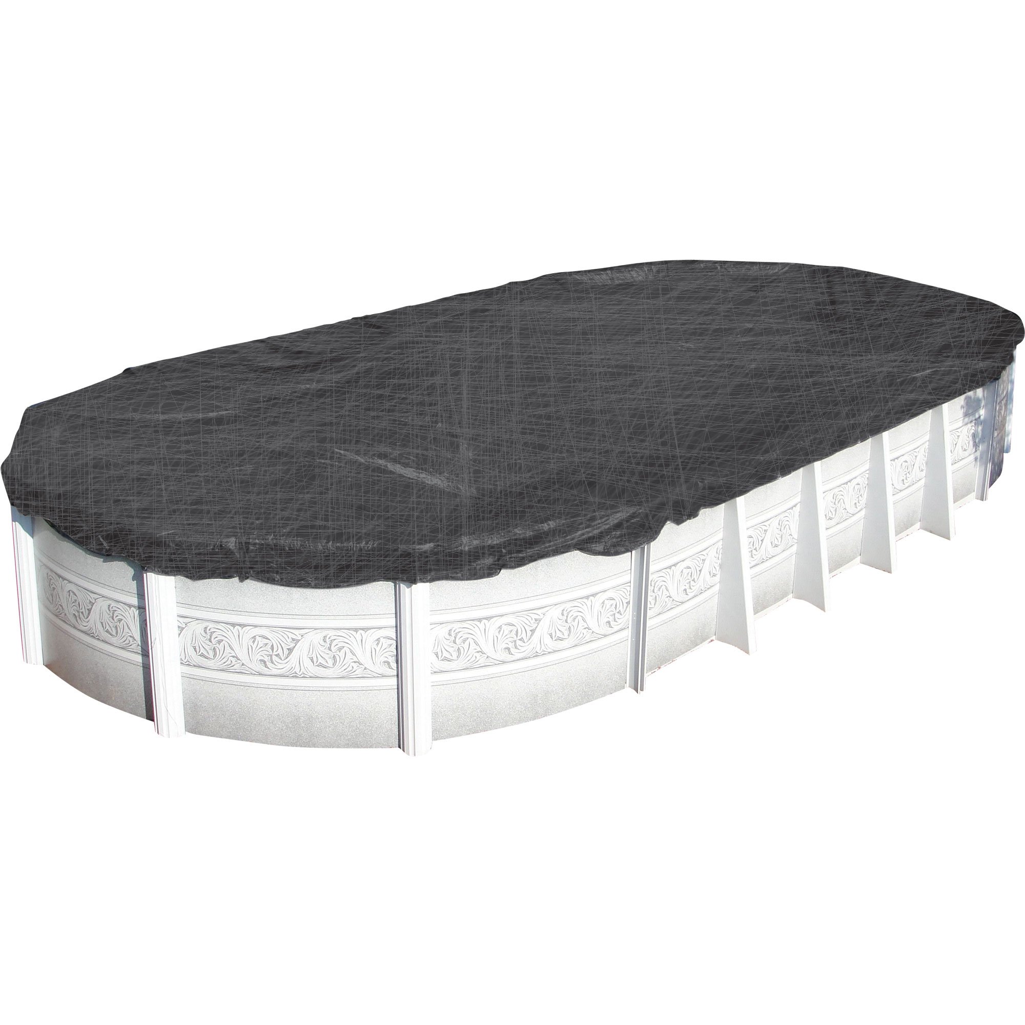 8-Year Durable Enviro-Mesh Winter Pool Cover for 18'x33' Oval Above Ground Pools - Heavy Duty Protection Against Leaves & Debris - Perfect for Winter Storage & Off-Season Protection