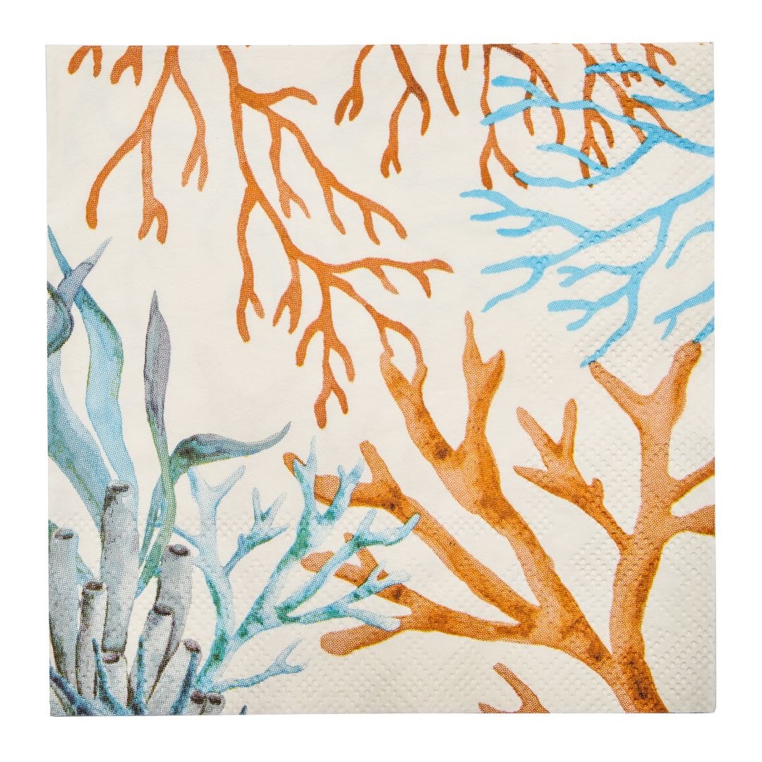 Premium Cocktail Napkins - La Mer Design, 20-Pack - Elegant Party, Wedding & Bar Accessories for Drinks & Appetizers