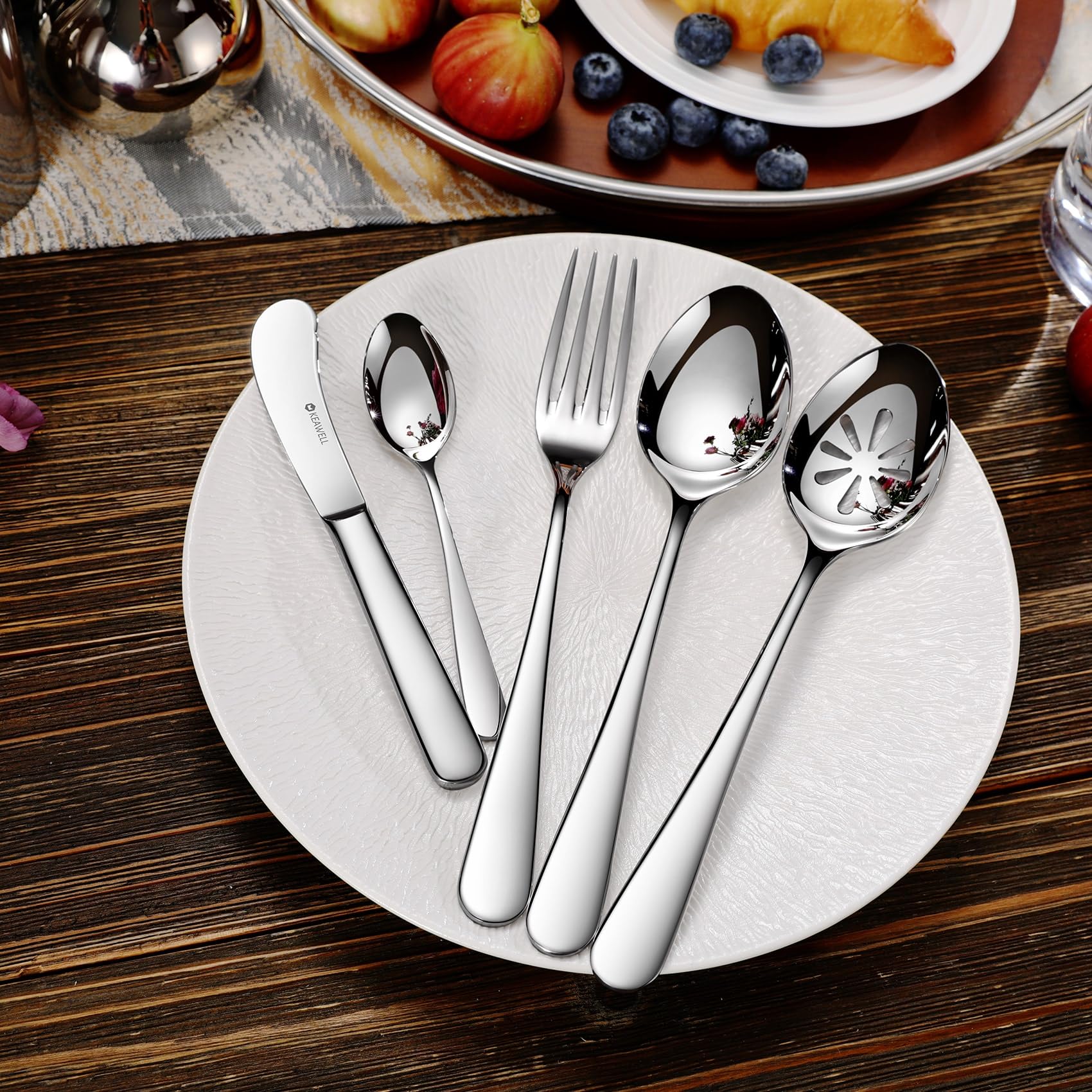 KEAWELL Premium 18/10 Stainless Steel Mini Espresso Spoons - Set of 6 (5.6 inch) Dishwasher Safe Coffee Spoons for Demitasse, Cappuccino & Desserts - Perfect for Home, Cafe & Restaurant Use