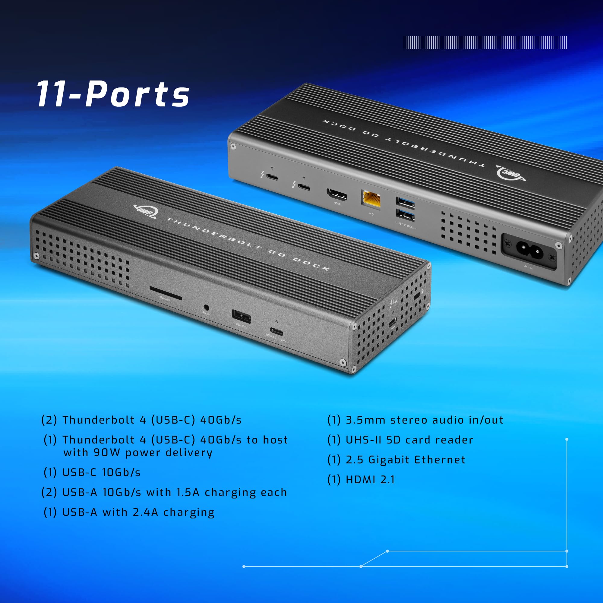 OWC Thunderbolt 4 Dock - 11 Ports with 90W Charging for Mac & PC