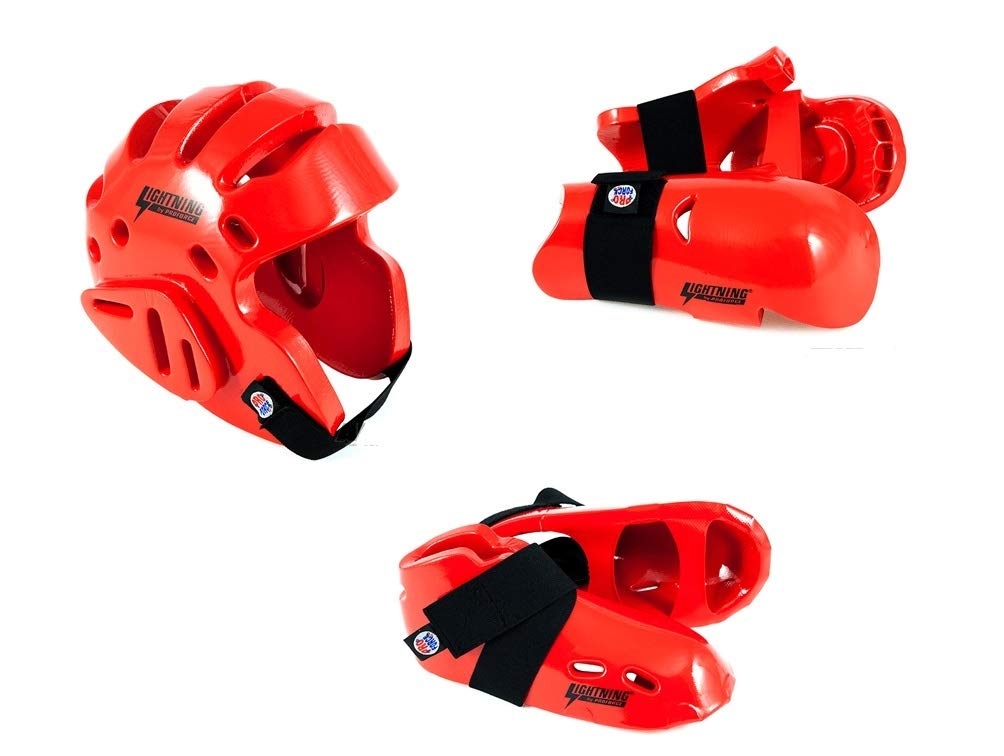 PROFORCE Lightning Red Karate Sparring Gear Set - Premium Adult XXL Size for Martial Arts Training & Competition | Perfect for Dojo Practice, Tournaments & Self-Defense Training