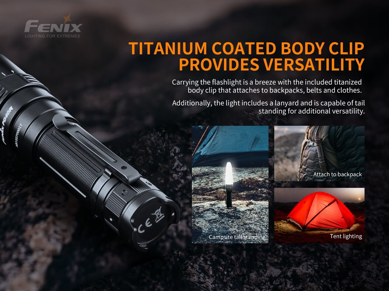 Fenix PD40R V2.0 Rechargeable LED Flashlight - 3000 Lumens, Waterproof Tactical Light for Camping, Hiking & Emergency Use