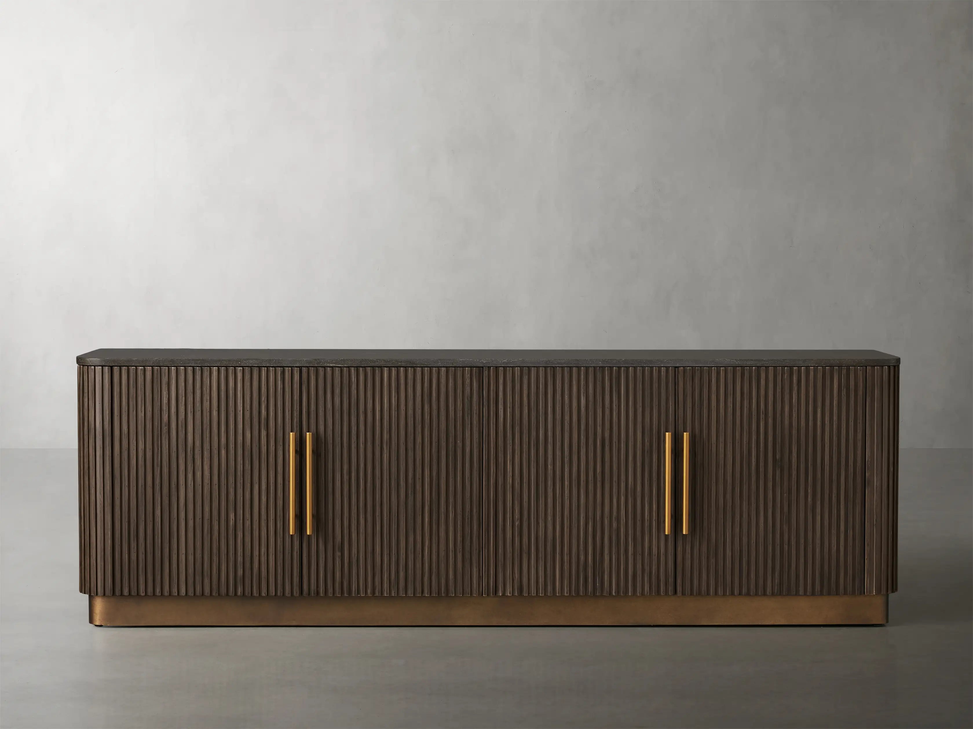 Fimley Modern TV Stand Media Console with Storage Shelves - Perfect for Living Room, Bedroom & Home Theater Entertainment Centers