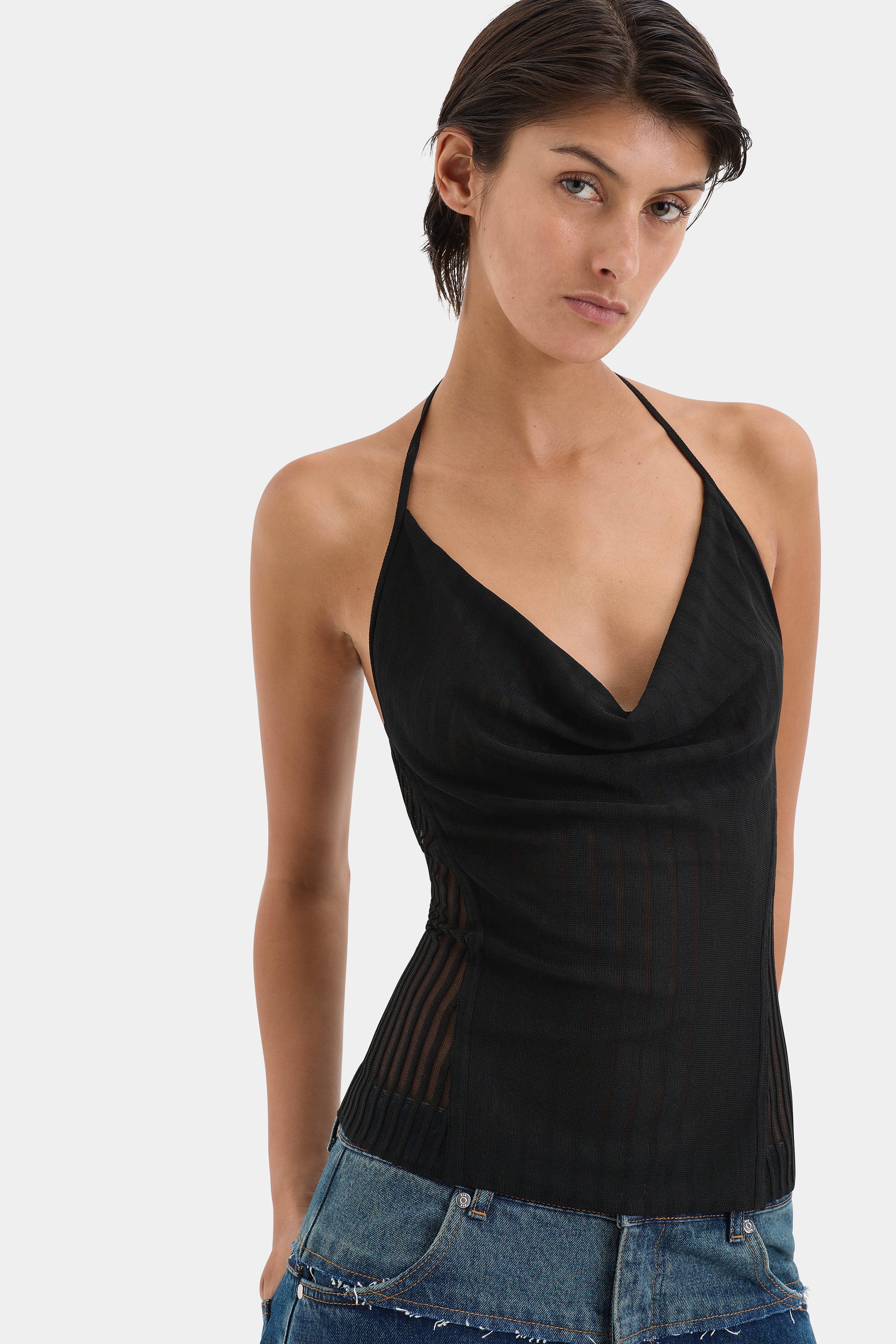 Azario Women's Halter Neck Crop Top - Sexy Summer Sleeveless Shirt for Beach, Party & Casual Outfits