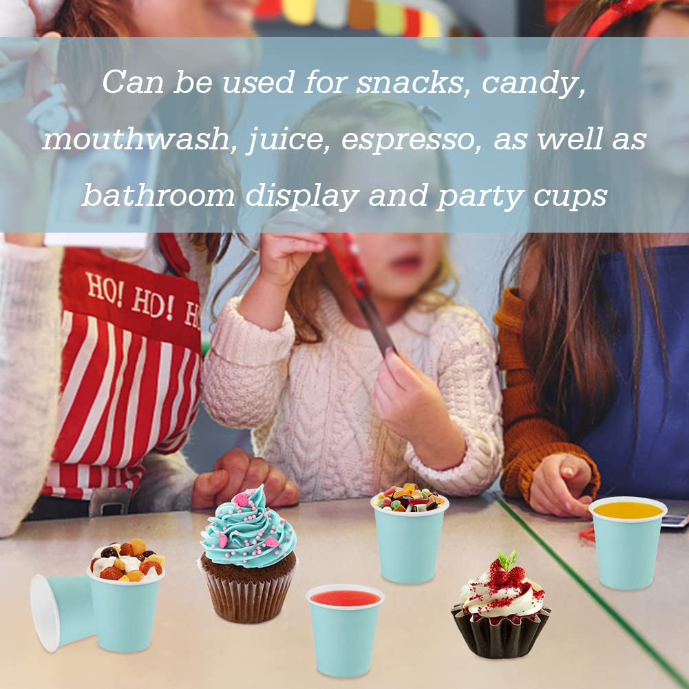 100 Pack 3 oz Disposable Paper Cups - Small Espresso & Mouthwash Cups for Home, Party, Picnic - Perfect for Beverages, Snacks & Bathroom Use