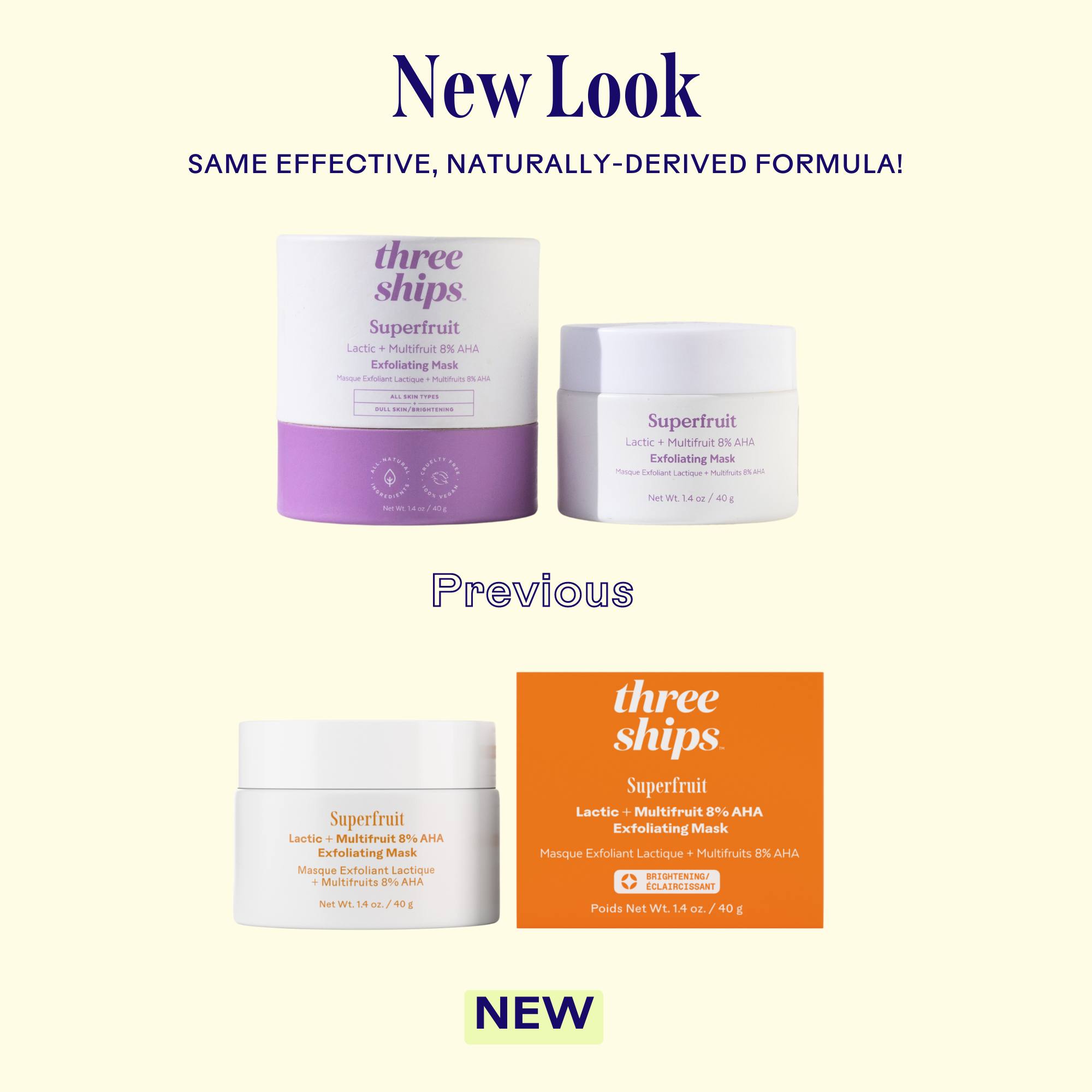 Superfruit Lactic + Multifruit 8% AHA Exfoliating Face Mask - Brightening & Exfoliating Treatment for Glowing Skin | Perfect for Acne-Prone & Dull Skin Care Routine