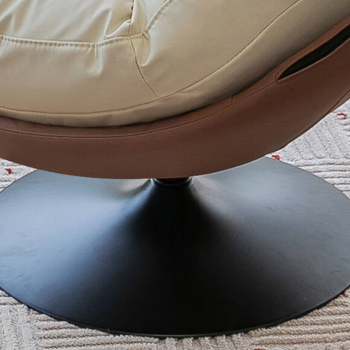 Modern Rotating Accent Chair with Ottoman - 360° Swivel Lounge Chair with Removable Slipcover, Round Base & Plush Pillow Back - Cotton Upholstered Living Room Chair for Bedroom, Office or Reading Nook