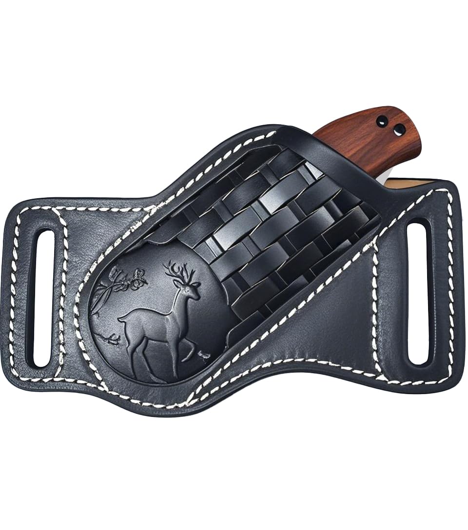 Durable Leather Knife Sheath for Belt - Fits 4