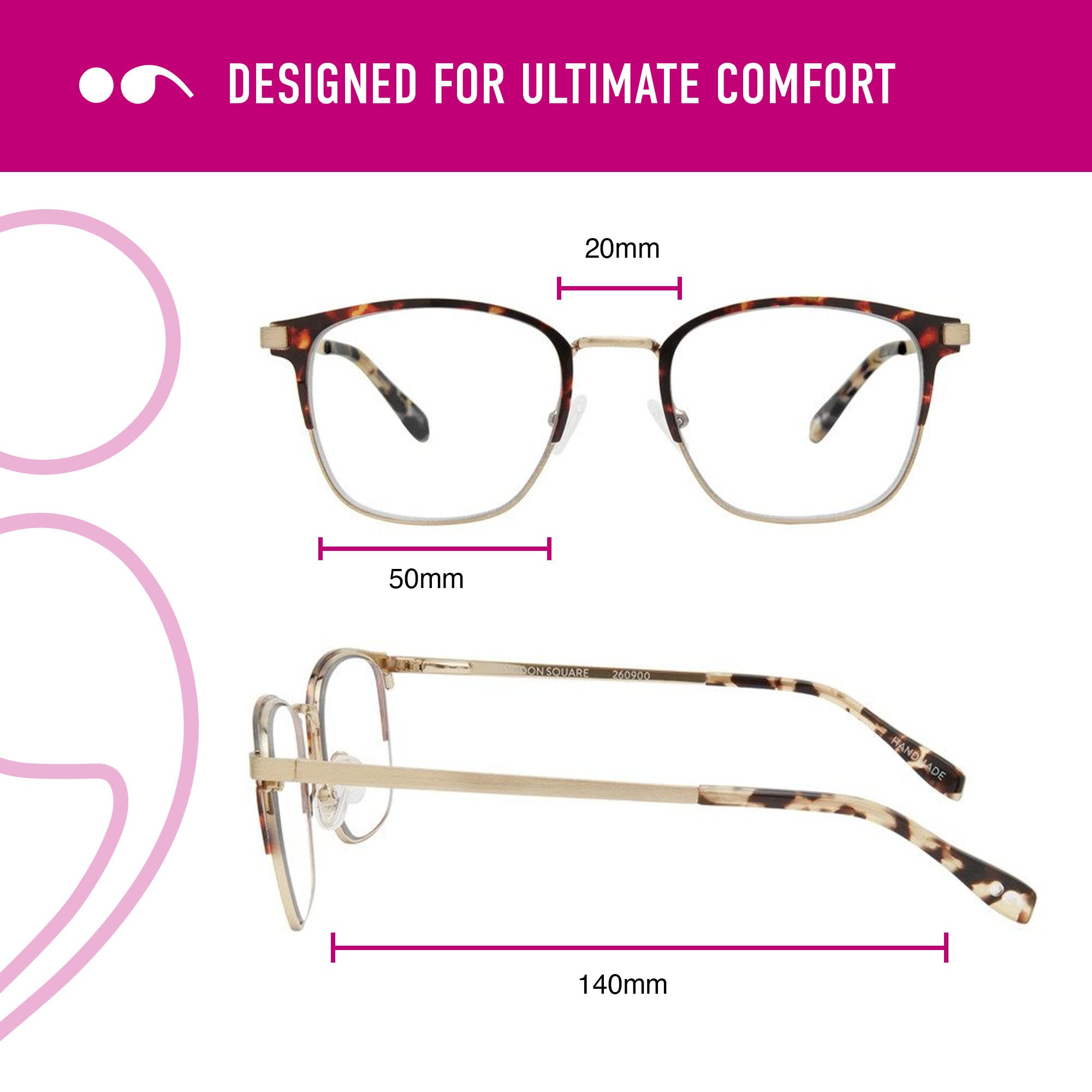Scojo New York Abingdon Square Blue Light Blocking Reading Glasses - Handmade Anti-Scratch Readers for Women & Men - Perfect for Computer Work, Reading & Screen Time