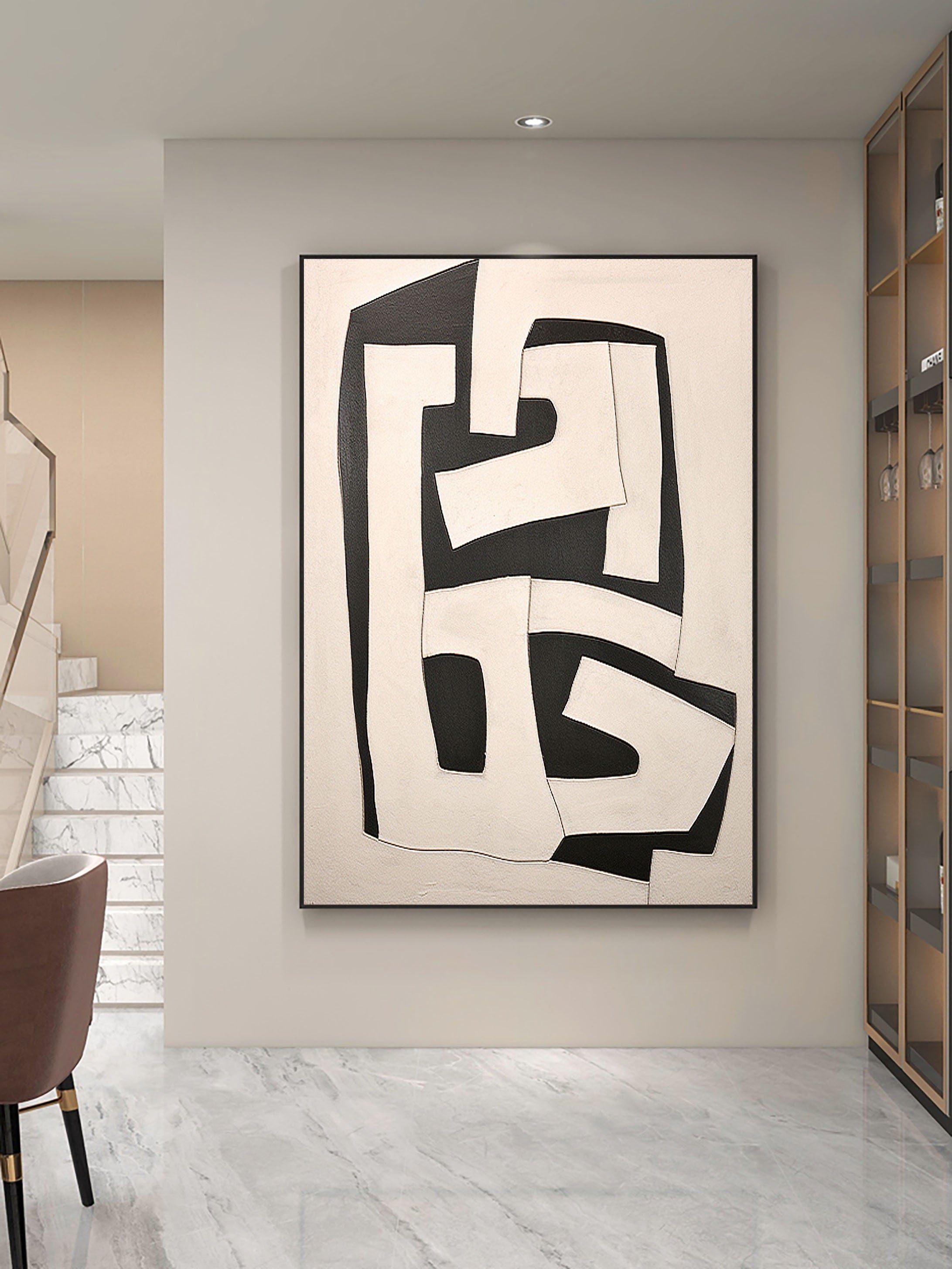 Beige & Brown Abstract Wall Art Print #BB001 - Modern Home Decor for Living Room, Bedroom & Office