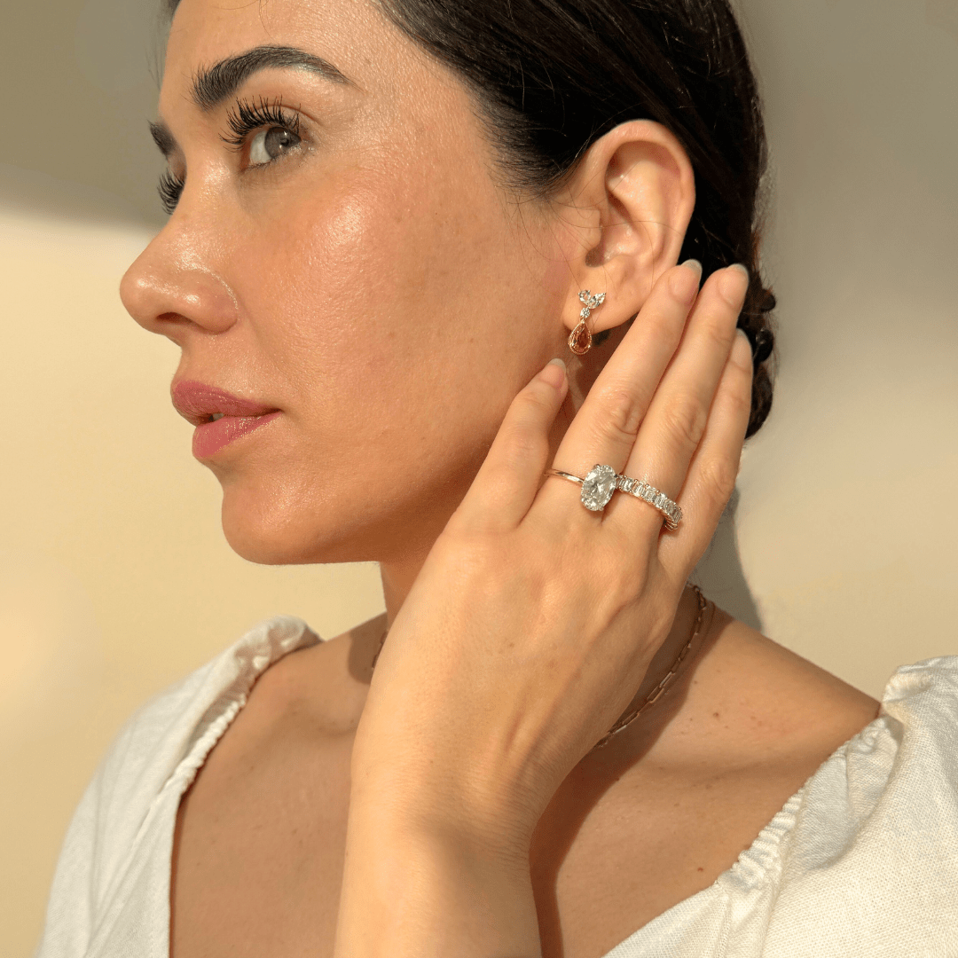 10k Yellow Gold Pear Cut Citrine and Sapphire Dangle Earrings for Women - Elegant Jewelry Gift for Birthday, Anniversary & Special Occasions
