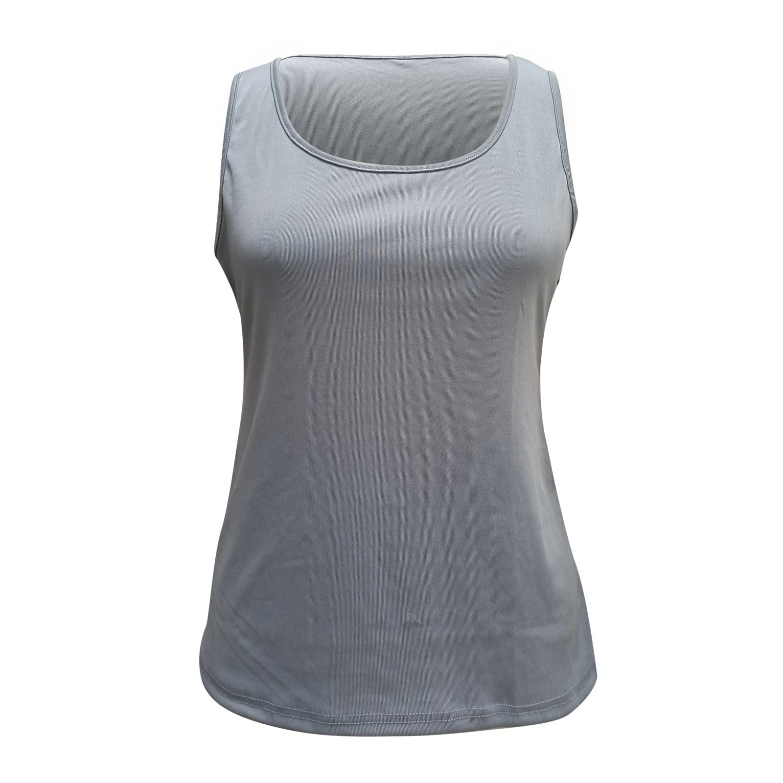 Women's Summer Workout Tank Tops - Breathable Loose Fit Scoop Neck Casual Tunic Top for Yoga, Gym & Running | Trendy Solid Color Vest Shirt for Ladies