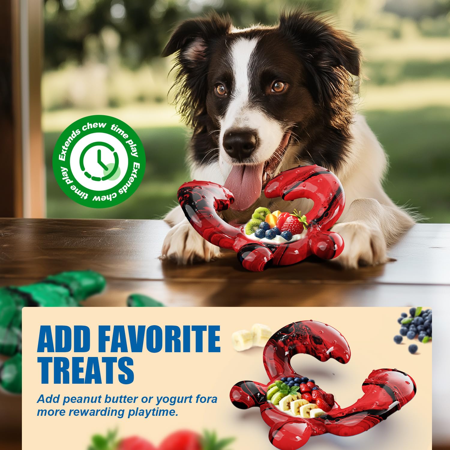 Durable Nylon Dog Chew Toys for Aggressive Chewers - Bacon Flavor Tough Chew Toys for Medium & Large Dogs - Long-Lasting Pet Dental Toys for Powerful Jaws - Perfect for Playtime, Training & Anxiety Relief