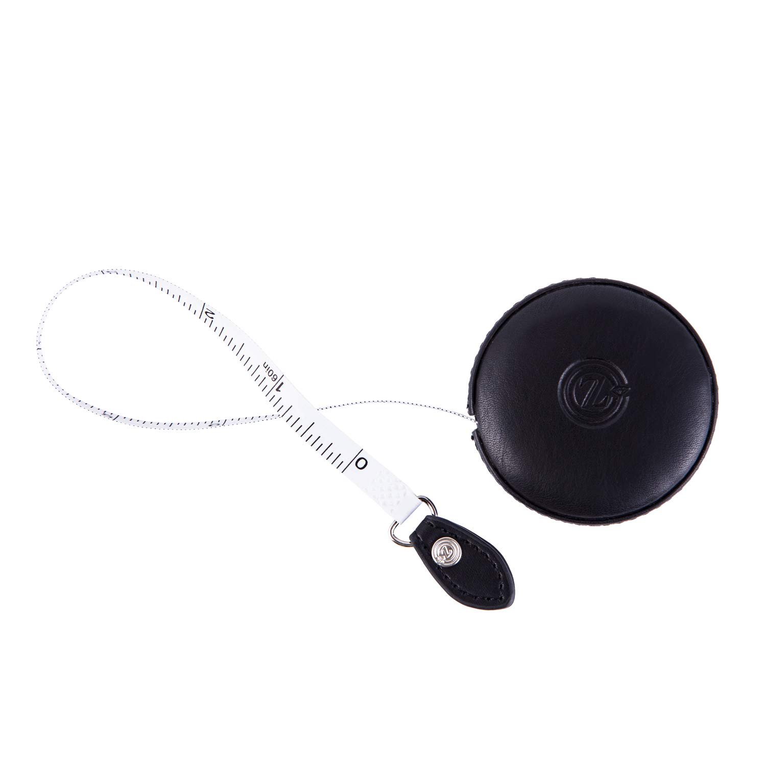 Retractable Leather Tape Measure 60 Inch/150 cm - Tailor Fabric Measuring Tape with Push Button - Black (1 Pack) - Perfect for Sewing, Tailoring, and DIY Craft Projects