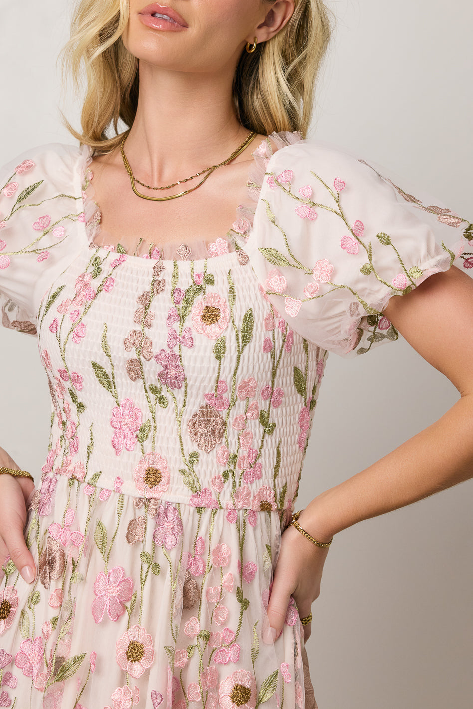 August Floral Maxi Dress - Women's Summer Boho Flowy Long Dress with Pockets | Perfect for Beach Vacations, Weddings & Outdoor Parties