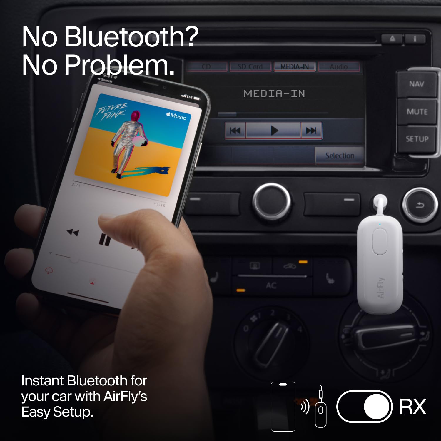 Twelve South AirFly Pro Wireless Audio Transmitter & Receiver - Bluetooth Adapter for AirPods & Wireless Headphones (2 Devices Simultaneously) - Works with Airplanes, Gym, Car, Home & Travel Accessories