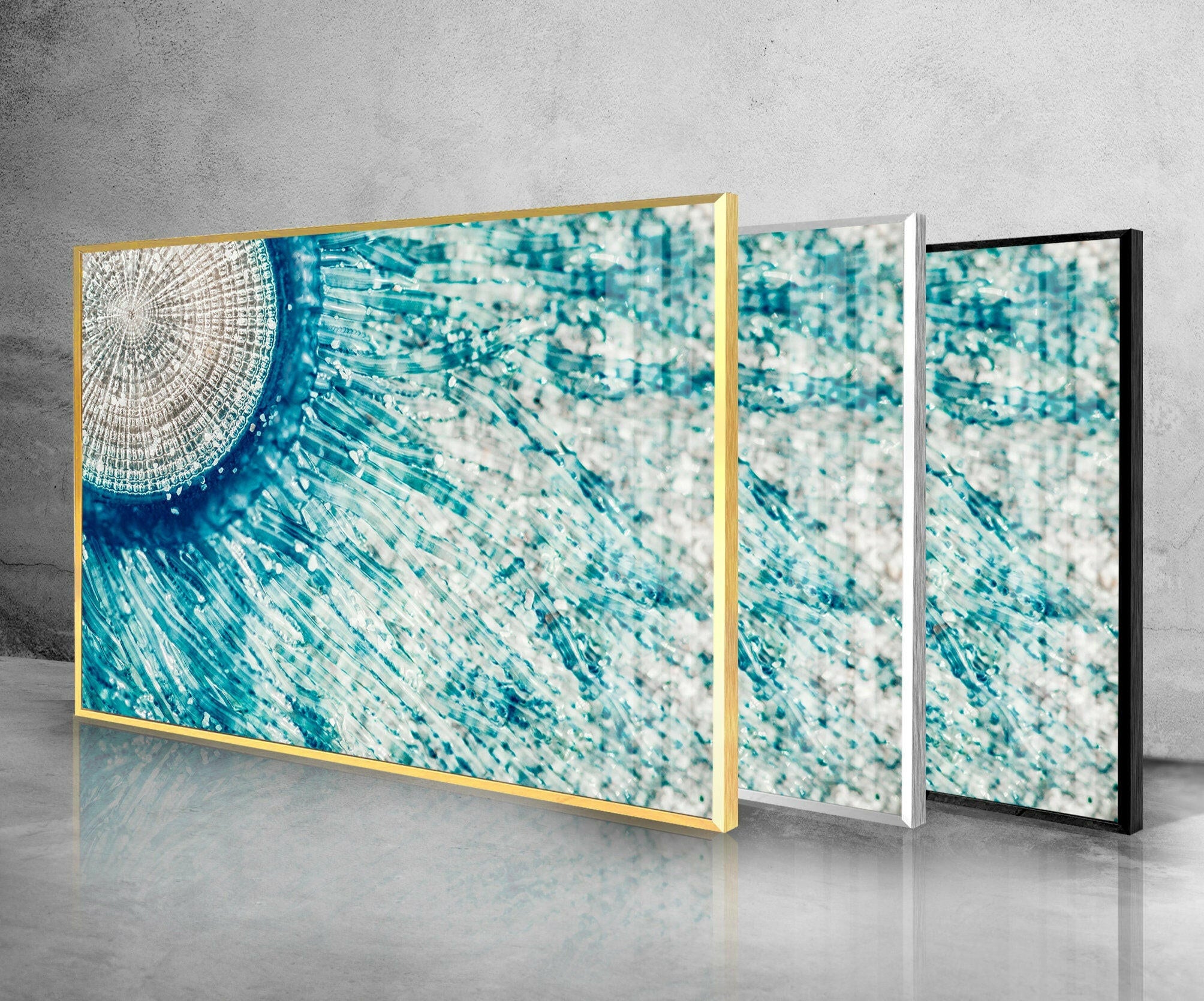 Blue Button Jellyfish Glass Wall Art - Handmade Ocean Themed Decor for Living Room, Bedroom & Office - Perfect Coastal Home Decor Gift