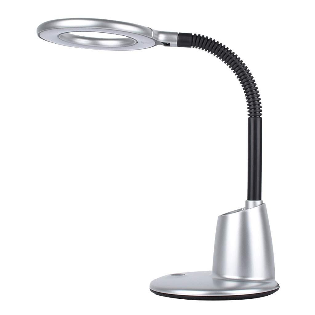 Eye Protection Desk Lamp with Anti-Blue Light & No Strobe - 3-Level Dimming LED Reading Light, Adjustable Gooseneck Design with Pen Holder - Perfect for Study, Office, and Bedside Use