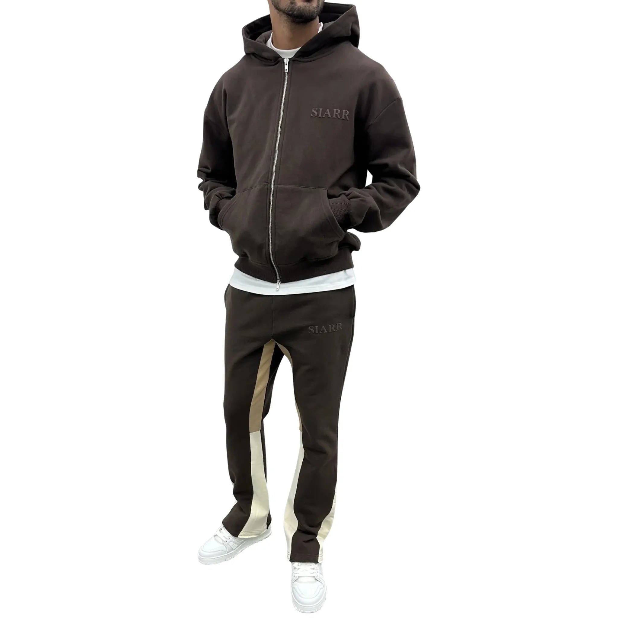 SIARR Women's Brown Flared Joggers - High Waisted Lounge Pants for Yoga, Running & Casual Wear
