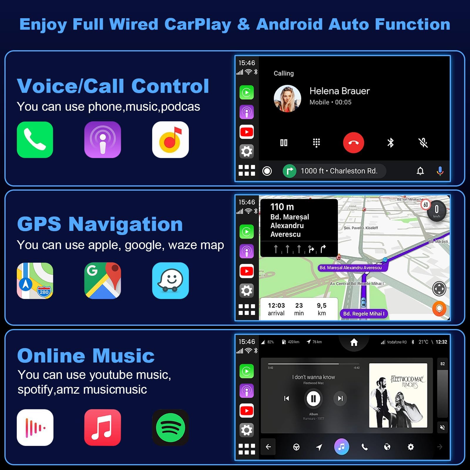 2024 Upgraded Wireless Android Auto & CarPlay Adapter - Convert OEM Wired to Wireless Connection with USB-C/USB-A Cables (Black) | Seamless Smartphone Integration for Safer Driving & Hands-Free Navigation