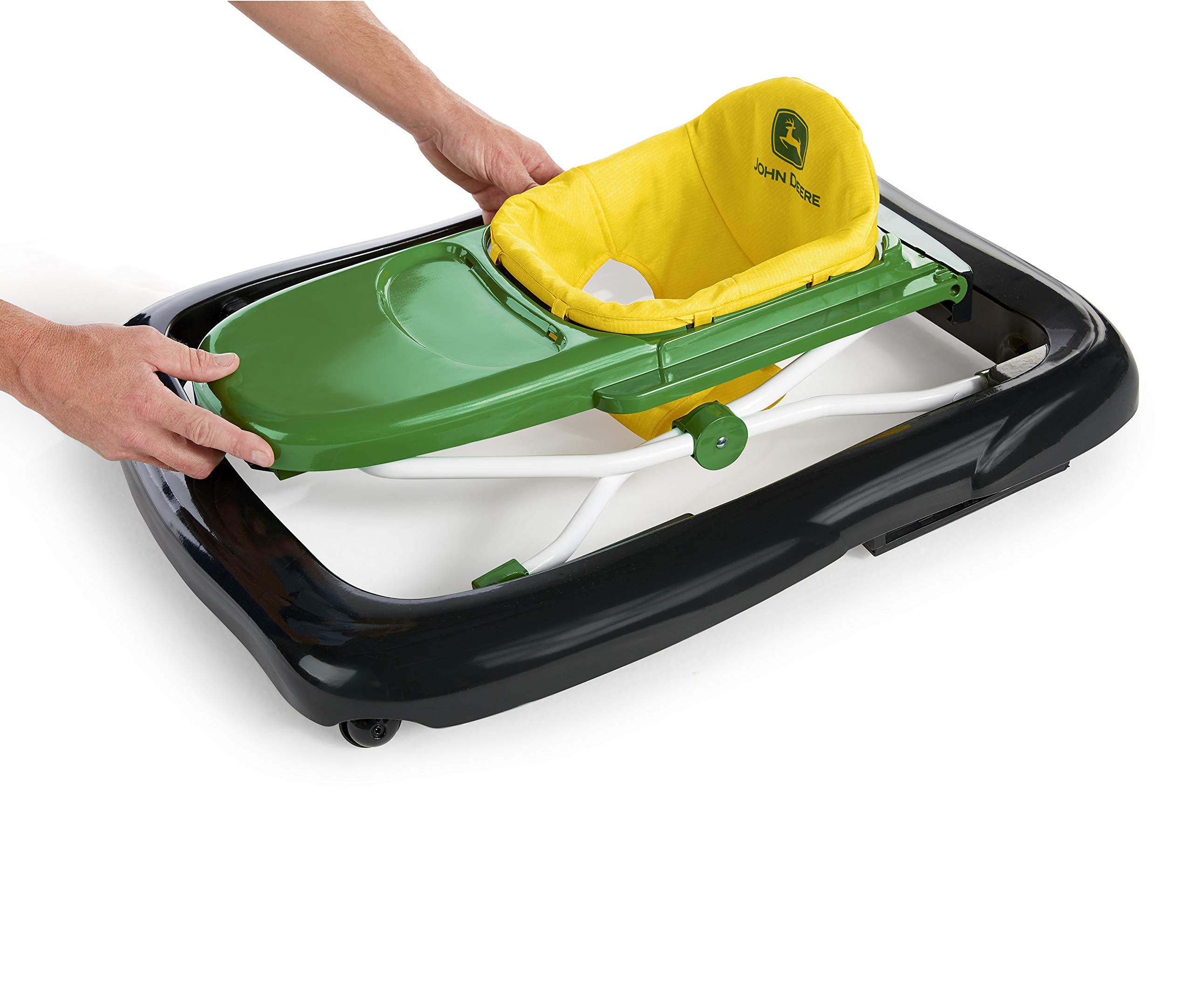 Bright Starts John Deere 4-in-1 Gator Green Baby Activity Center & Push Walker with Removable Interactive Steering Wheel Toy - Developmental Learning Toy for Infants 6 Months and Up - Perfect for Playtime, Early Walking Practice & Motor Skills Development