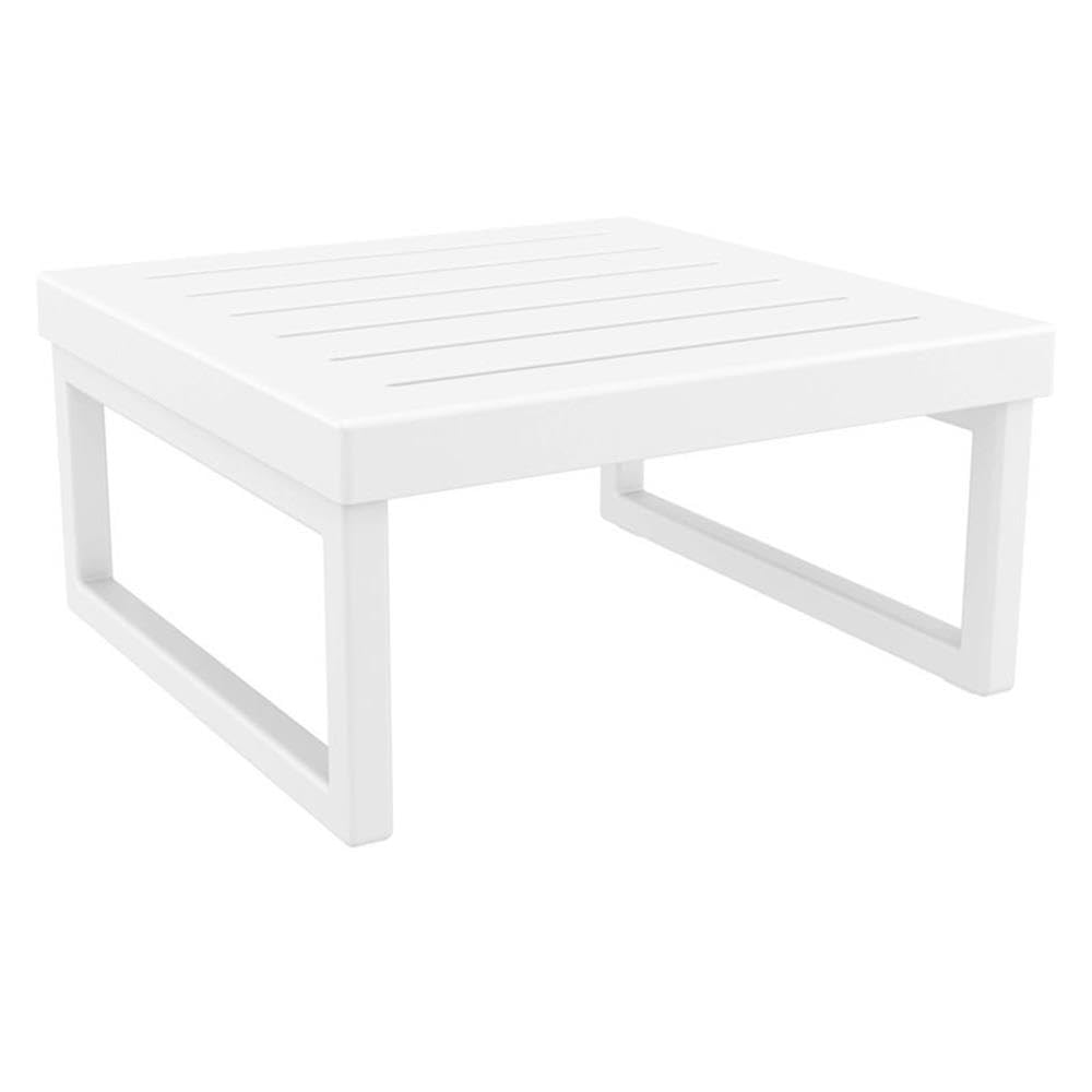 Modern White Mykonos Square Coffee Table - Stylish Living Room Centerpiece for Home Decor & Small Spaces