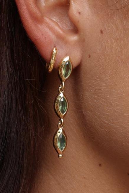 Isabella Marquise Apatite Gold Earrings - Elegant Blue Gemstone Jewelry for Women | Perfect for Parties, Weddings & Special Occasions