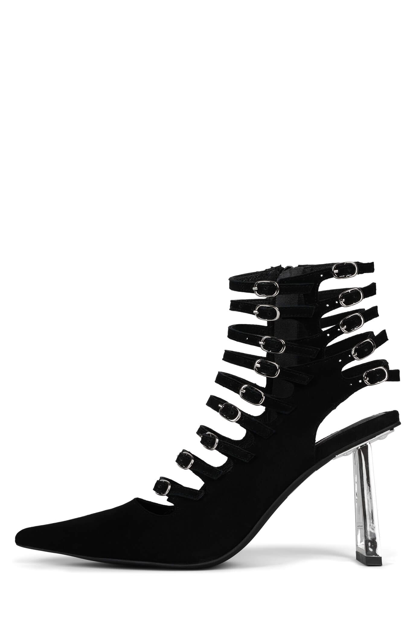 Black Suede Silver
