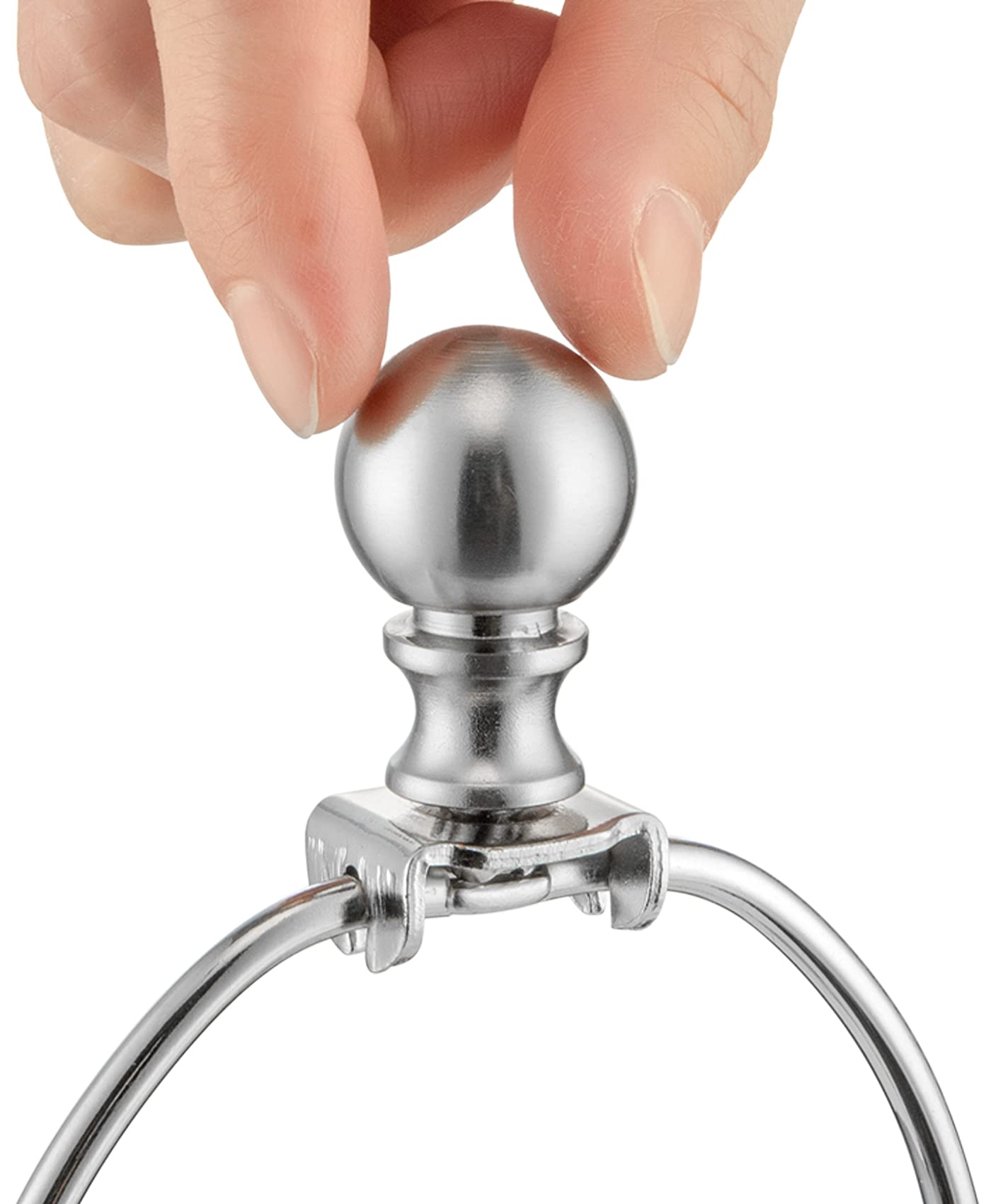 2 Pack Silver Ball Lamp Finials - Top Knob, Nut & Shade Holder for Table & Floor Lamps - Perfect for Living Room, Bedroom & Office Lighting Decor