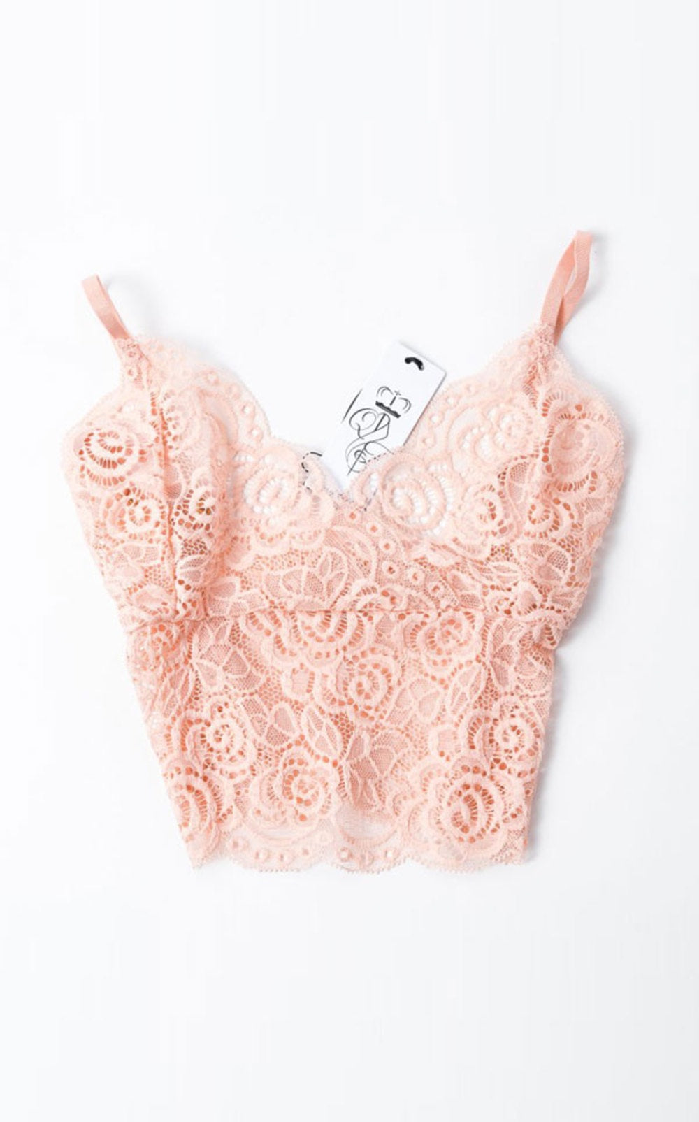 Strappy Apricot Lace Bralette - Comfortable Wireless Bralette for Women, Sexy Lingerie for Everyday Wear, Perfect for Date Night & Lounge Wear