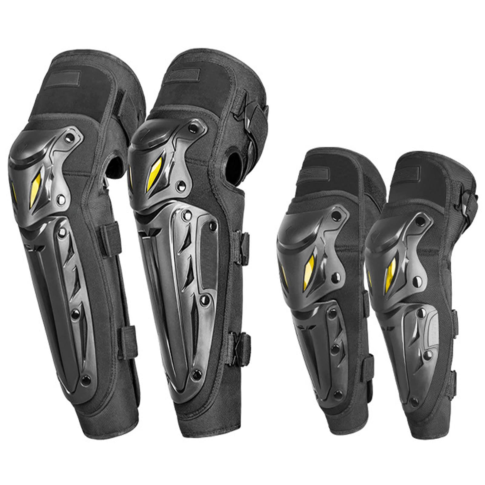 Motorcycle Knee & Elbow Pads Set - 4PC Motocross Racing Protective Gear for Outdoor Sports, Winter Windproof Safety Guards - Ideal for Dirt Bike Riding, MX Racing & Adventure Motorcycling