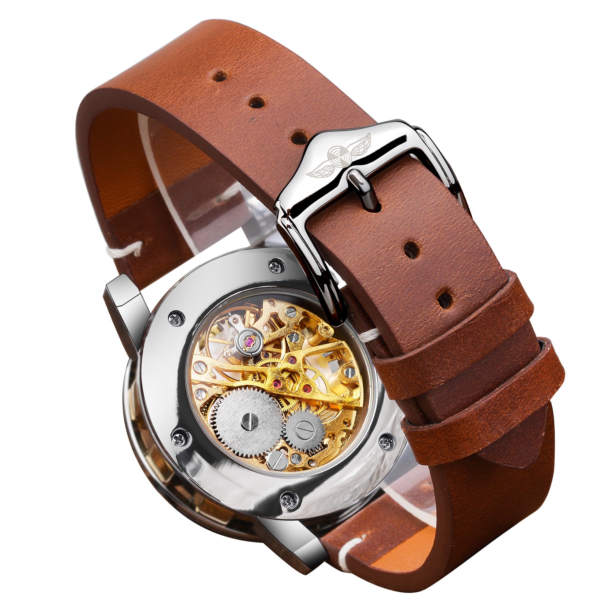 FORSINING Men's Automatic Mechanical Watch with Skeleton Dial & Genuine Leather Strap - Luxury Dress Watch for Business, Formal Occasions & Everyday Wear